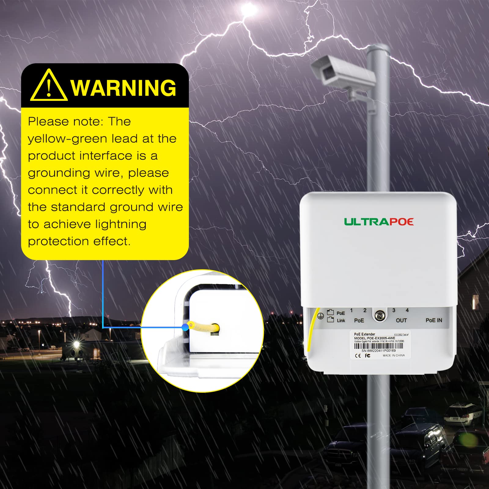 4-Port Outdoor Gigabit POE++ Extender - Ethernet Over 328ft Copper Wire - IEEE 802.3af/at/bt Compliant - Plug and Play - Ideal for High-Powered POE Devices 6