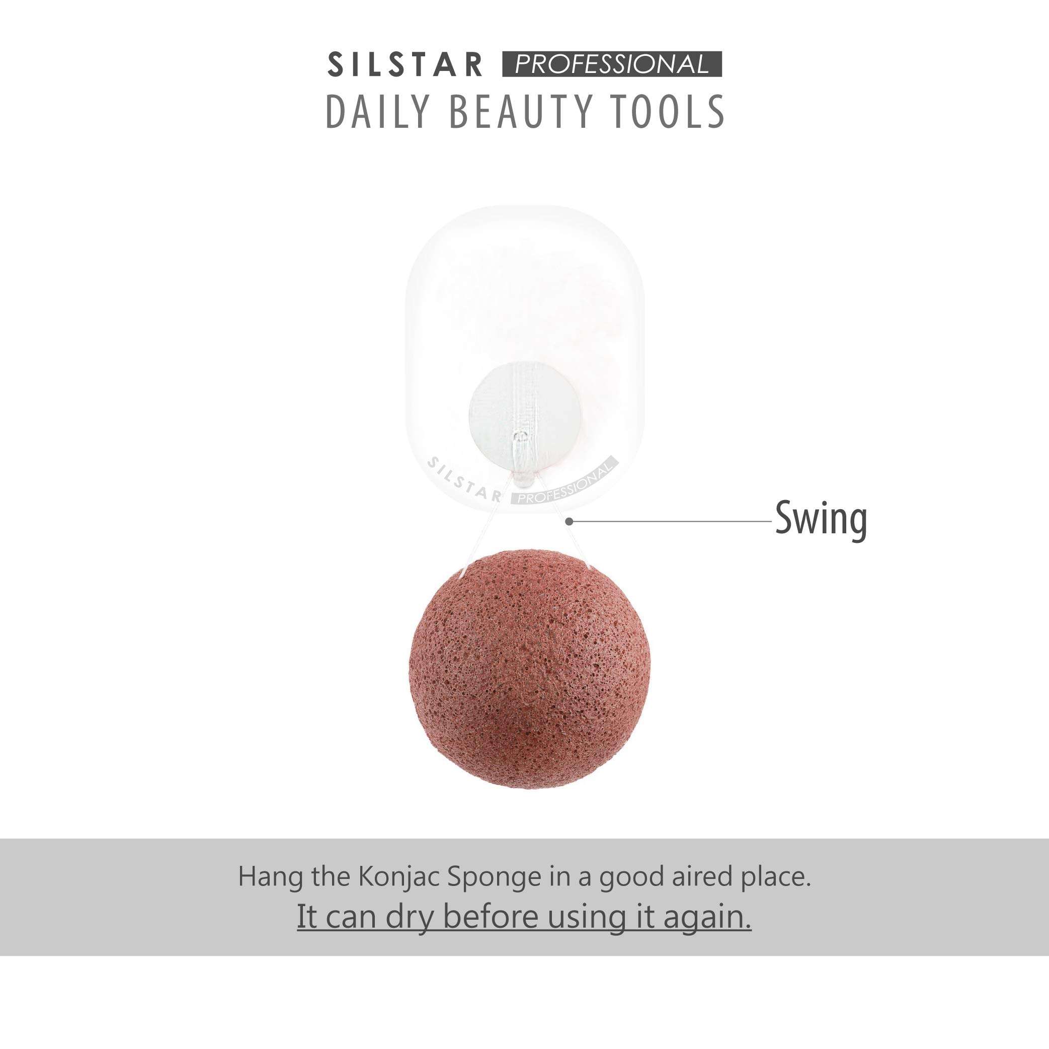 SILSTAR PROFESSIONAL KONJAC Sponge Facial Sponge Bath Sponge Amazing Cleansing for Dry OR Mature Skin - Chamomile Yellow 4