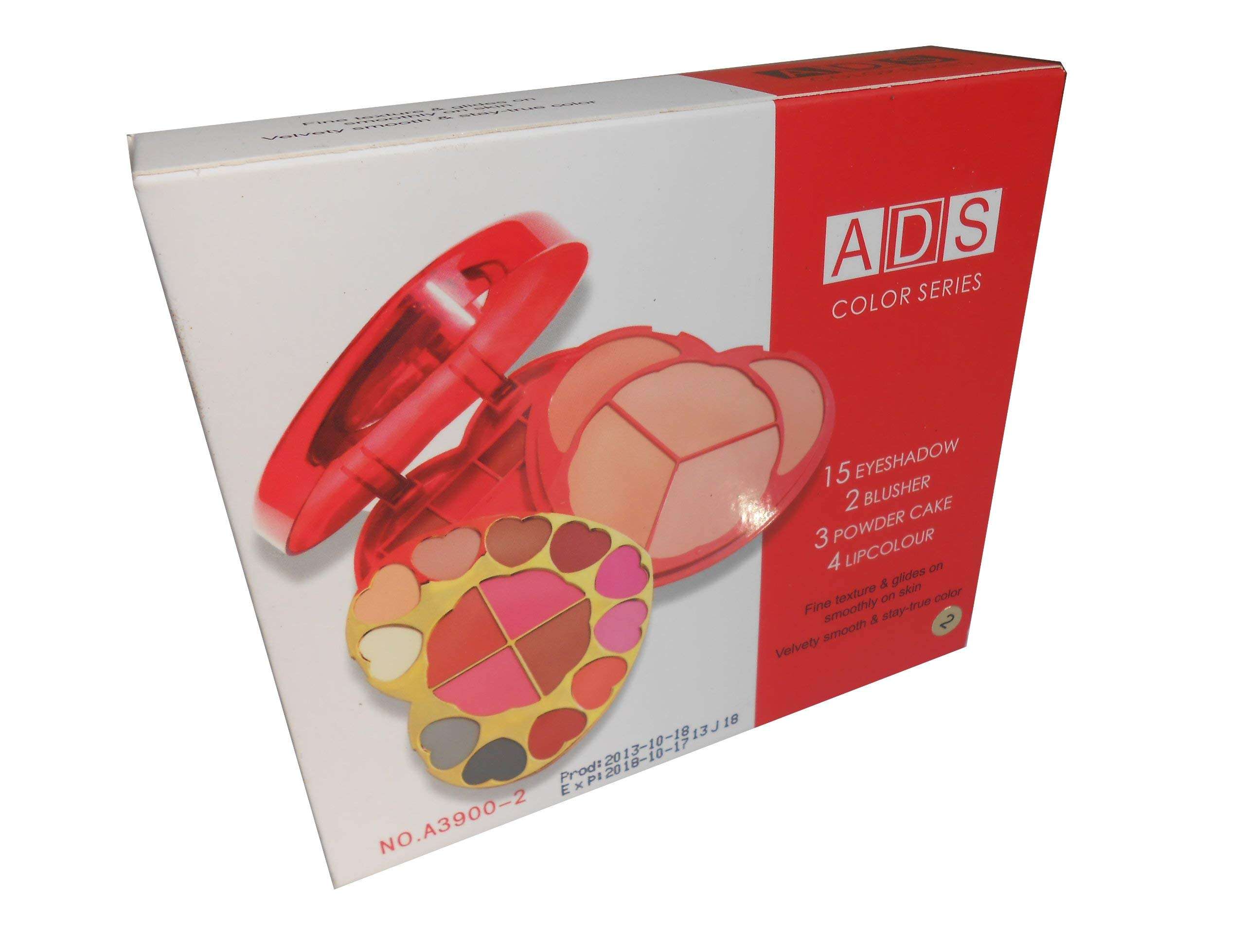 Ads Color Series 15 Eyeshadow 2 Blusher 3 Powder Cake 4 Lipcolour A3900-2 3