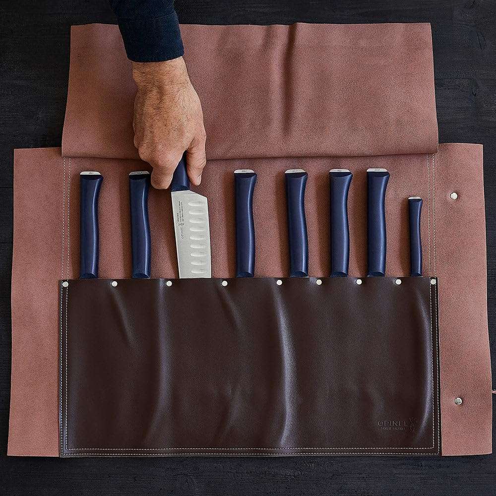 Opinel 8-Slot Synthetic Leather Chef and Kitchen Knife Roll, Safe and Classic Knife Storage 4