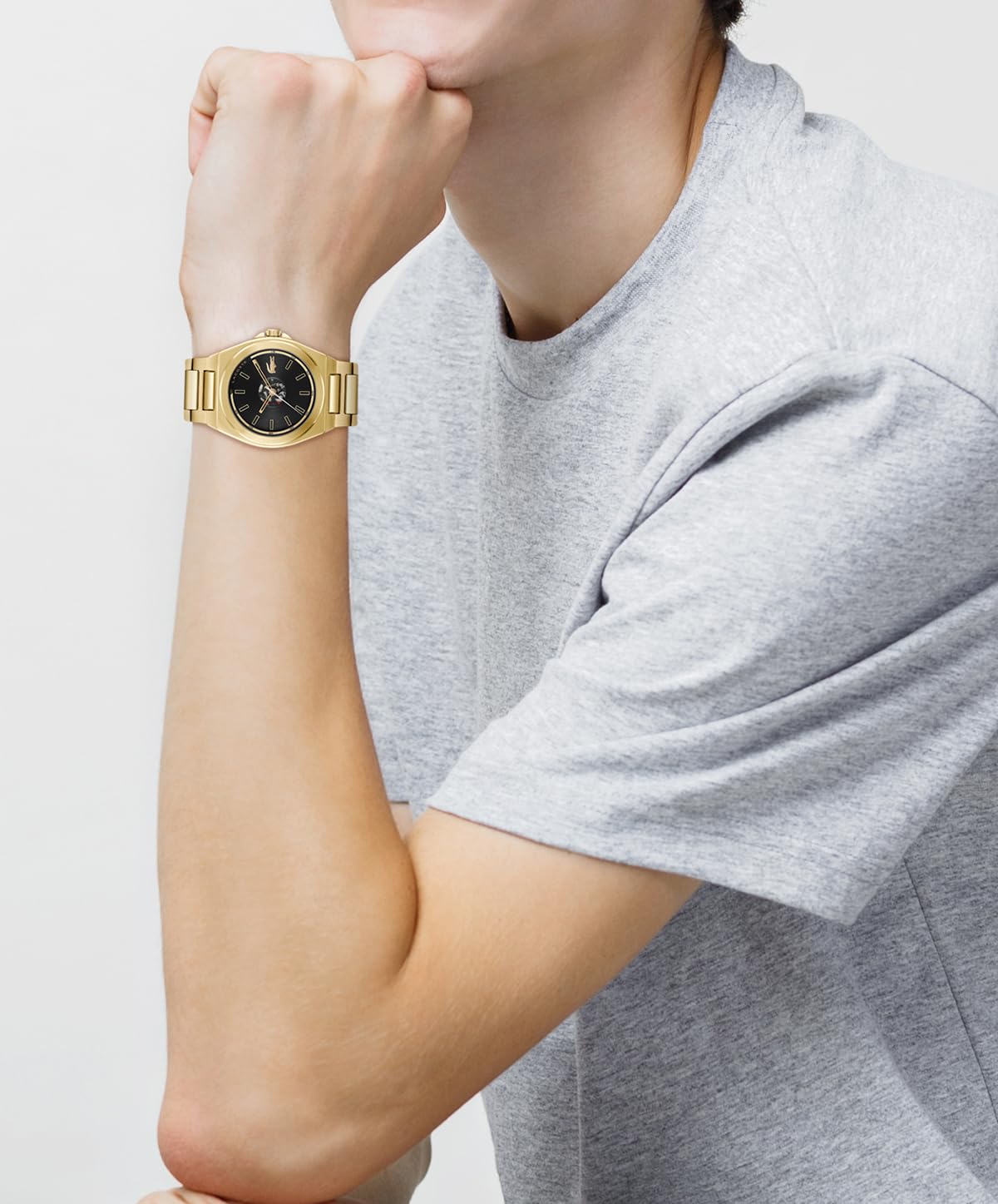 Lacoste Reno Men's 3H Quartz Silicone Transparent Wristband - Water Resistant up to 5ATM/50 Meters, Eye-Catching Skeleton Details, Modern Watch, 42mm 2