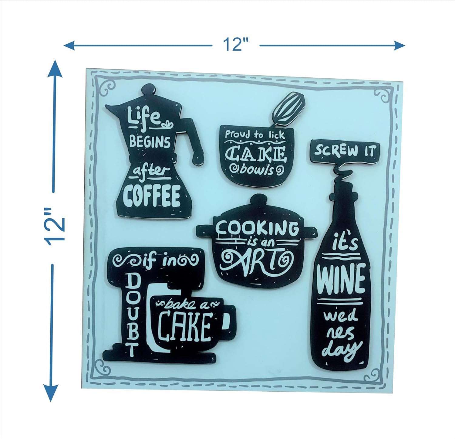 JRc Kitchen Appliances with Embossed view Art for wall Decoration I Beautiful Quotes |Home Decoration I kitchen area | Set Of 1 Wall Decor Item 3