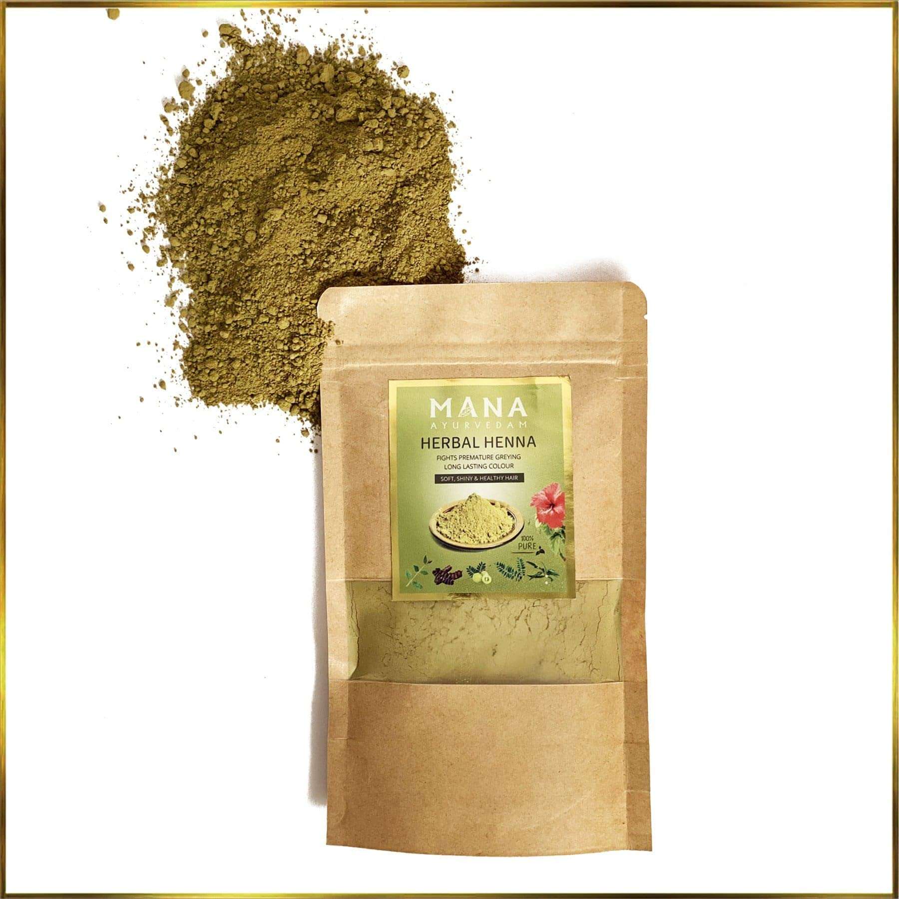 MANA AYURVEDAM HERBAL HENNA | Ayurvedic Hair colour | 100g 3