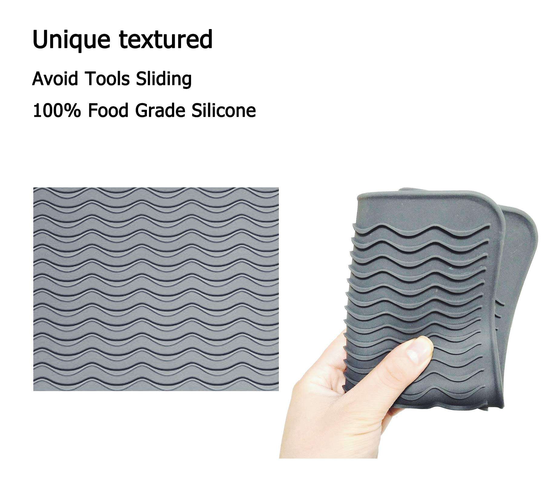 Heat Resistant Silicone Mat for Curling Iron Hair Straightener Flat Iron and Hot Styling Tool 9" x 6.5", Gray 6