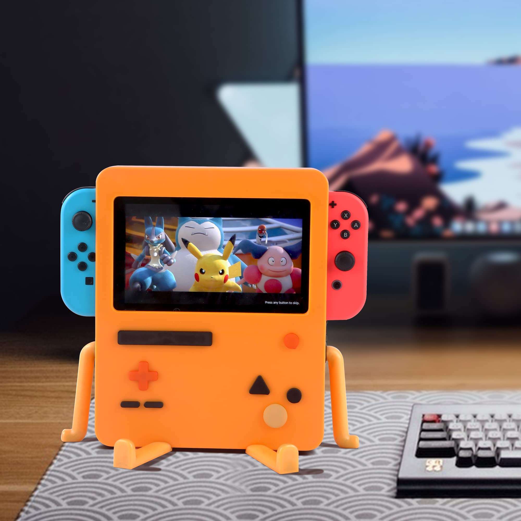 GRAPMKTG Charging Stand with Cooling Fan for Nintendo-Switch Portable Charger Dock Compatible Portable Charger Dock Orange 3