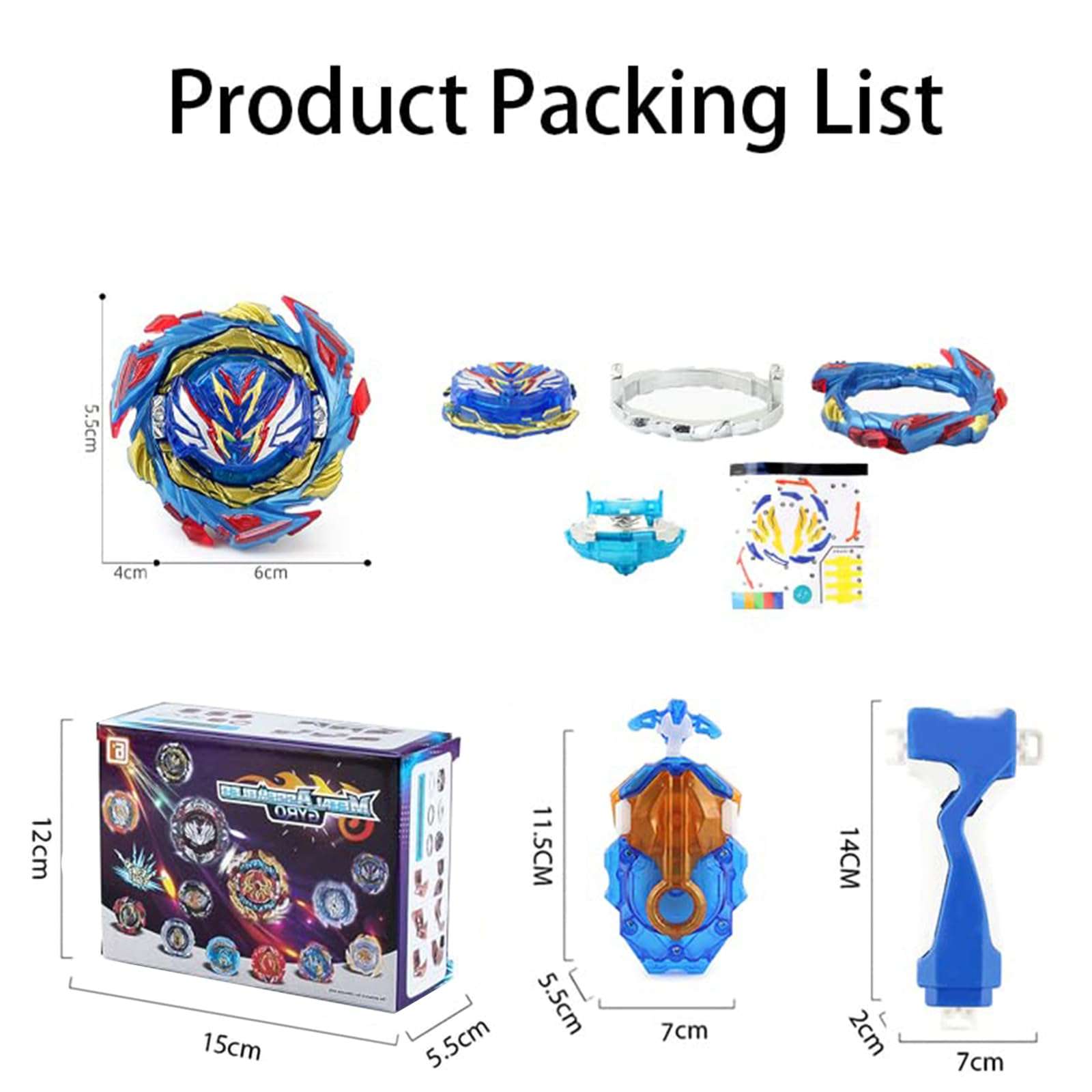 Hozuumo Gyro Battling Top Burst Gyro Toy Set, with Gyro Launchers and Handle Combat Battling Game, Gift for Kids Children,B-187 6