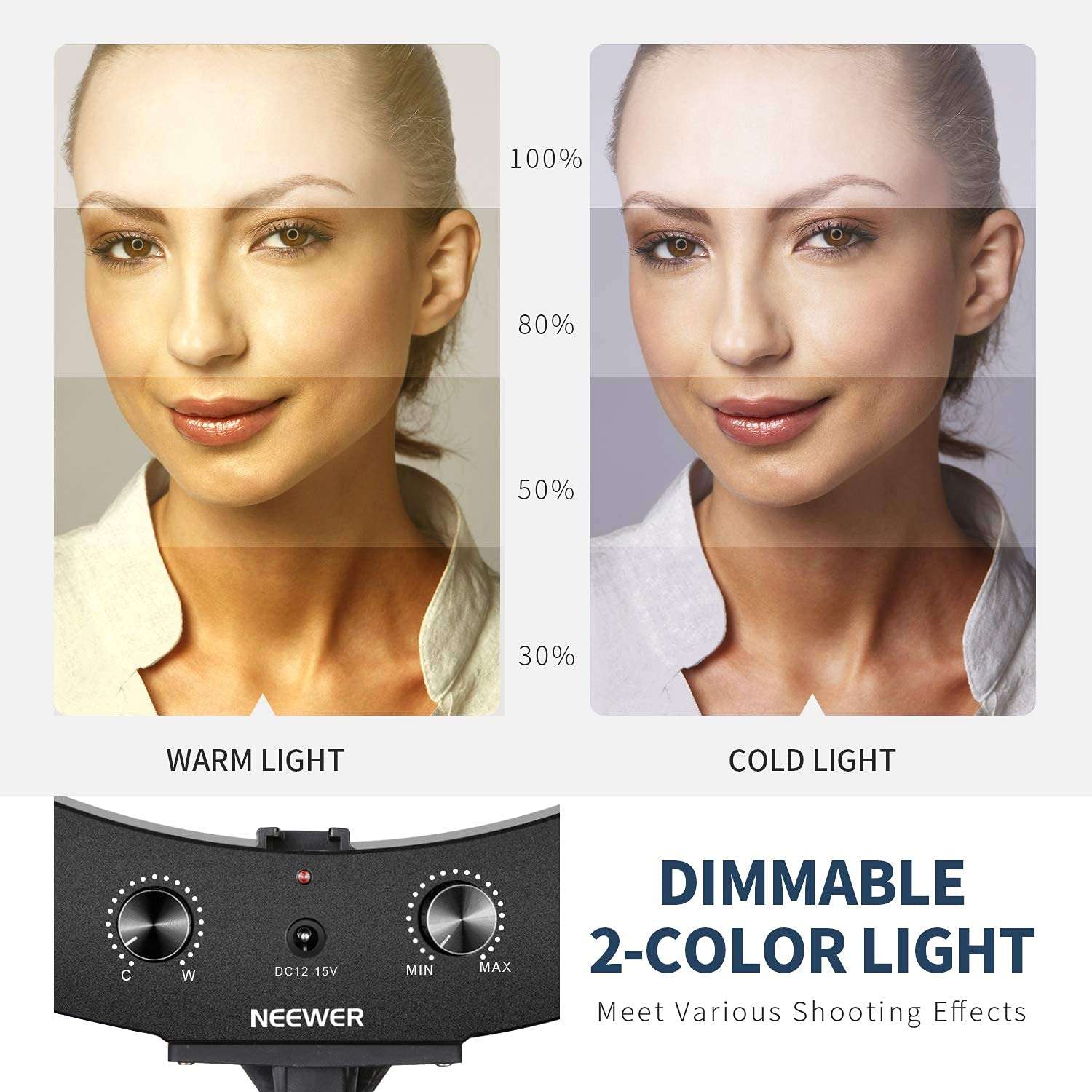 Neewer 20 inch LED Ring Light Kit for Makeup YouTube Video Blogger Salon - with Battery or DC Power Option, Battery, Charger, AC Adapter, Phone Clamp, Stand and Metal Phone Tripod Mount Included 6