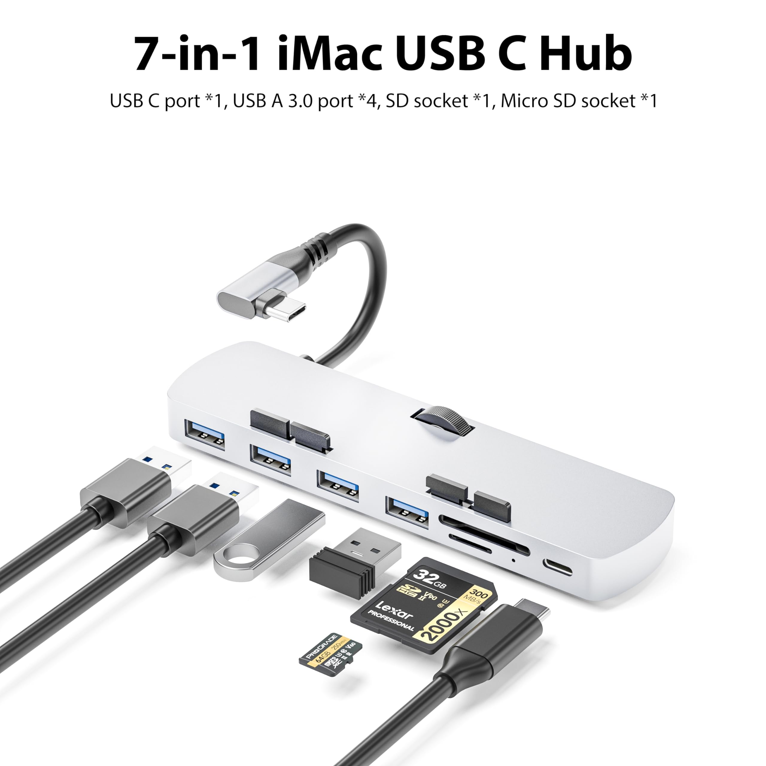 LINKEET 7-in-1 Aluminum USB C Clamp Hub for iMac & 75% Ultra-Slim Wireless Mechanical Keyboard for Mac/Win 5