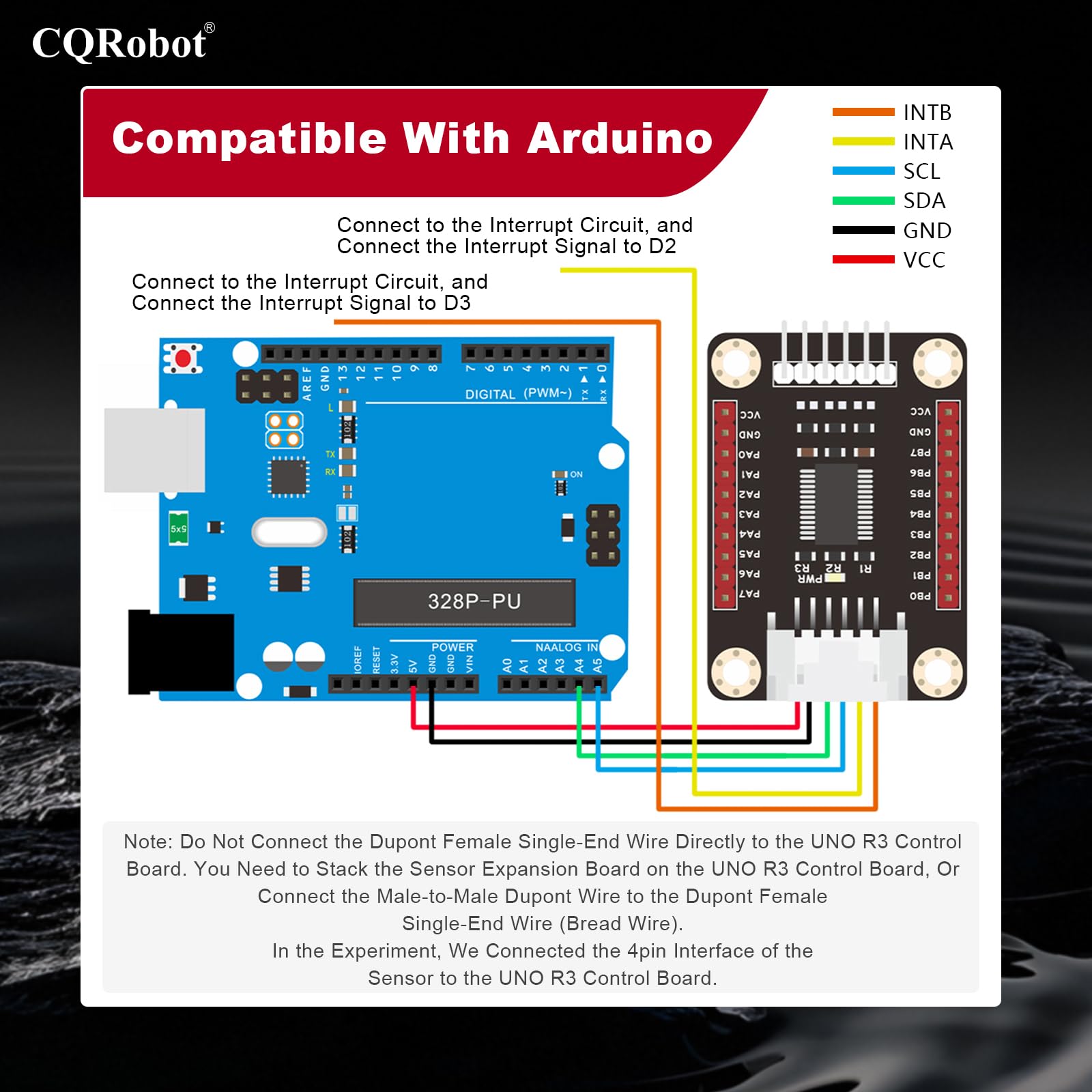 CQRobot MCP23017 IO Expansion Board Compatible with Raspberry Pi/Micro:bit/Arduino/STM32. I2C Interface Control, 2 Signal Pins Increase to 16 Input/Output Pins, Supports UP to 8 Simultaneous Uses. 5
