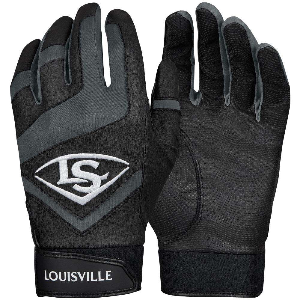 Louisville Slugger Genuine Adult Batting Gloves - Medium, Black 3