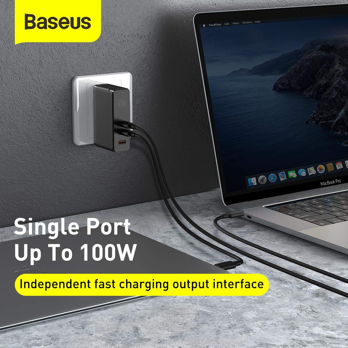 USB C Charger, Baseus 120W GaN II Fast Charger, Quick Charge 5.0 Compact Charger with 100W USB C Cable, for MacBook Pro/Air, Laptops with Type-C, iPad, iPhone 13/13 Pro/12/11/XR/XS, Samsung, Black 2