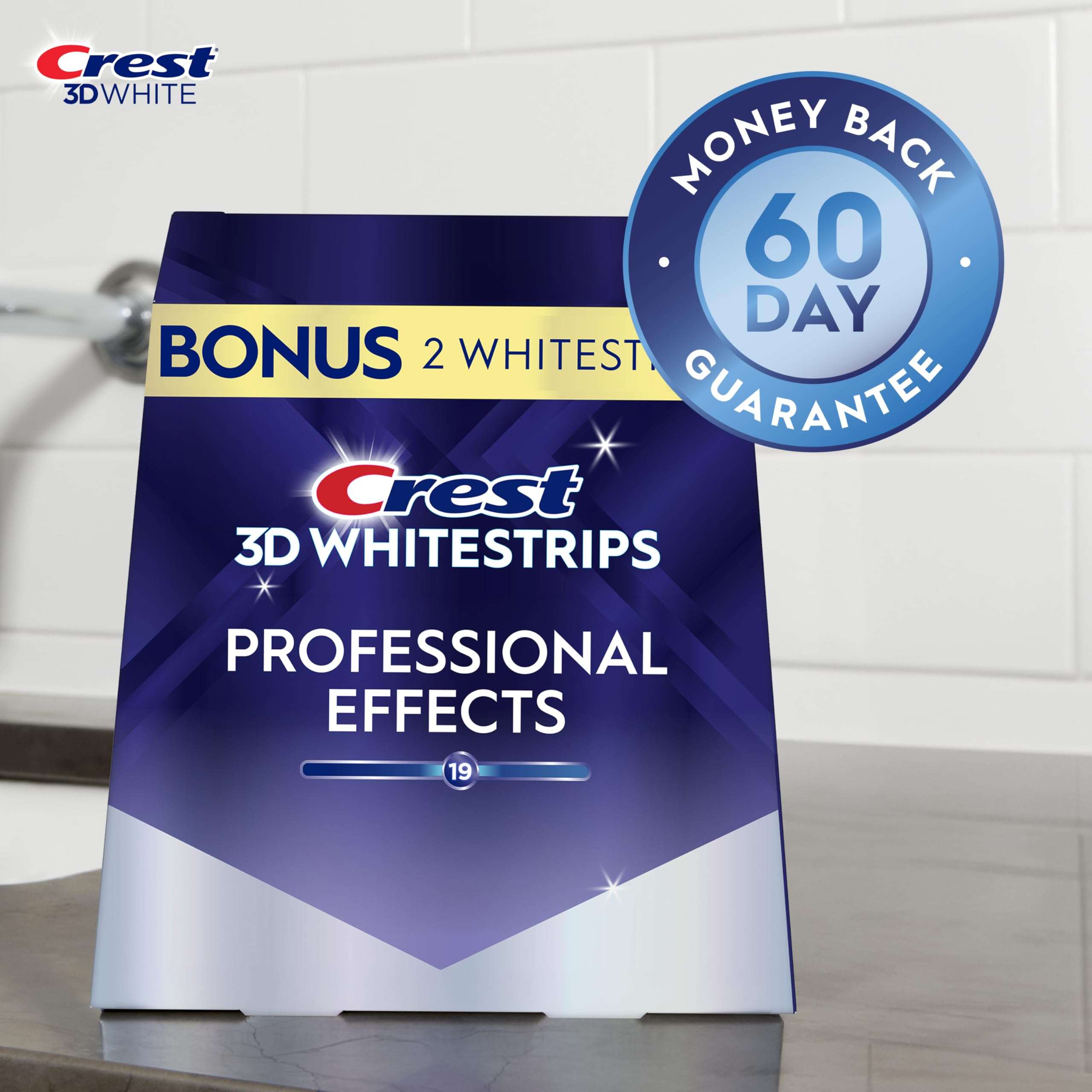 Crest 3D Whitestrips Professional Effects – Teeth Whitening Kit, 22 Treatments (20 + 2 Bonus), Each with 1 Upper/1Lower, 44 Strips – Crest 3DWhite Teeth Whitening Strips 4