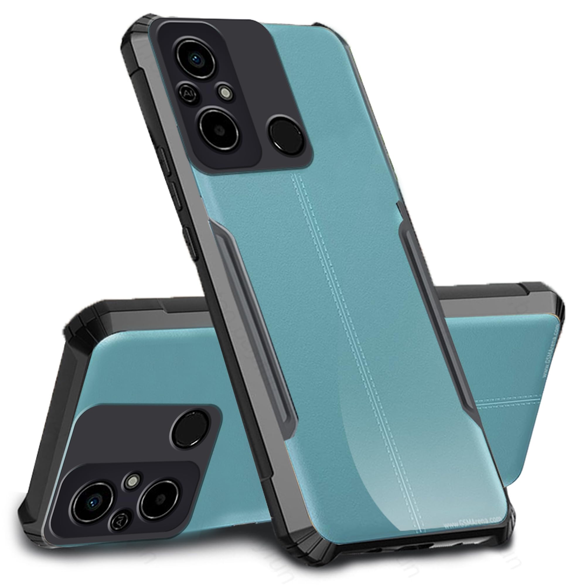 Knotyy Redmi 12C Back Cover Case, Camera Bump Protection, Slim Stylish Matte Design, Shockproof Case with Edge Bumpers (Steel Black) 1