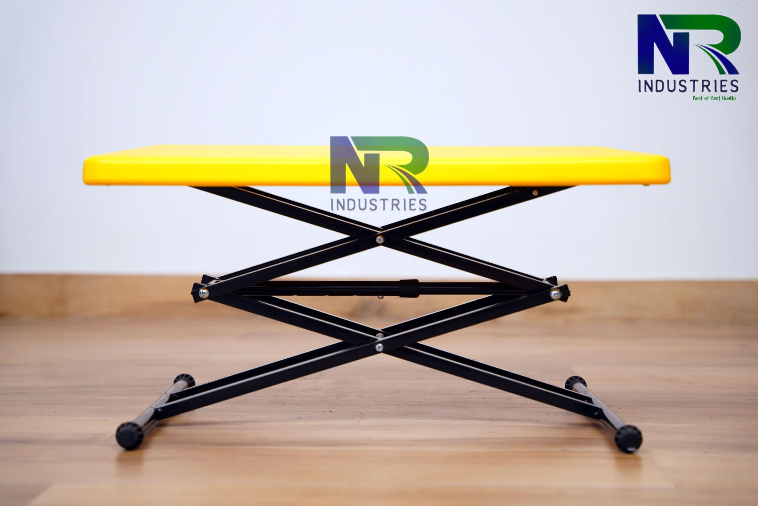 NR Industries Ceiling Hanger Multi Utility Purpose Scissors Tables Portable | Adjustable Scissors Table | Rectangular Folding Scissors Table | Multi-Purpose Plastic Scissors Table for Study Yellow 5