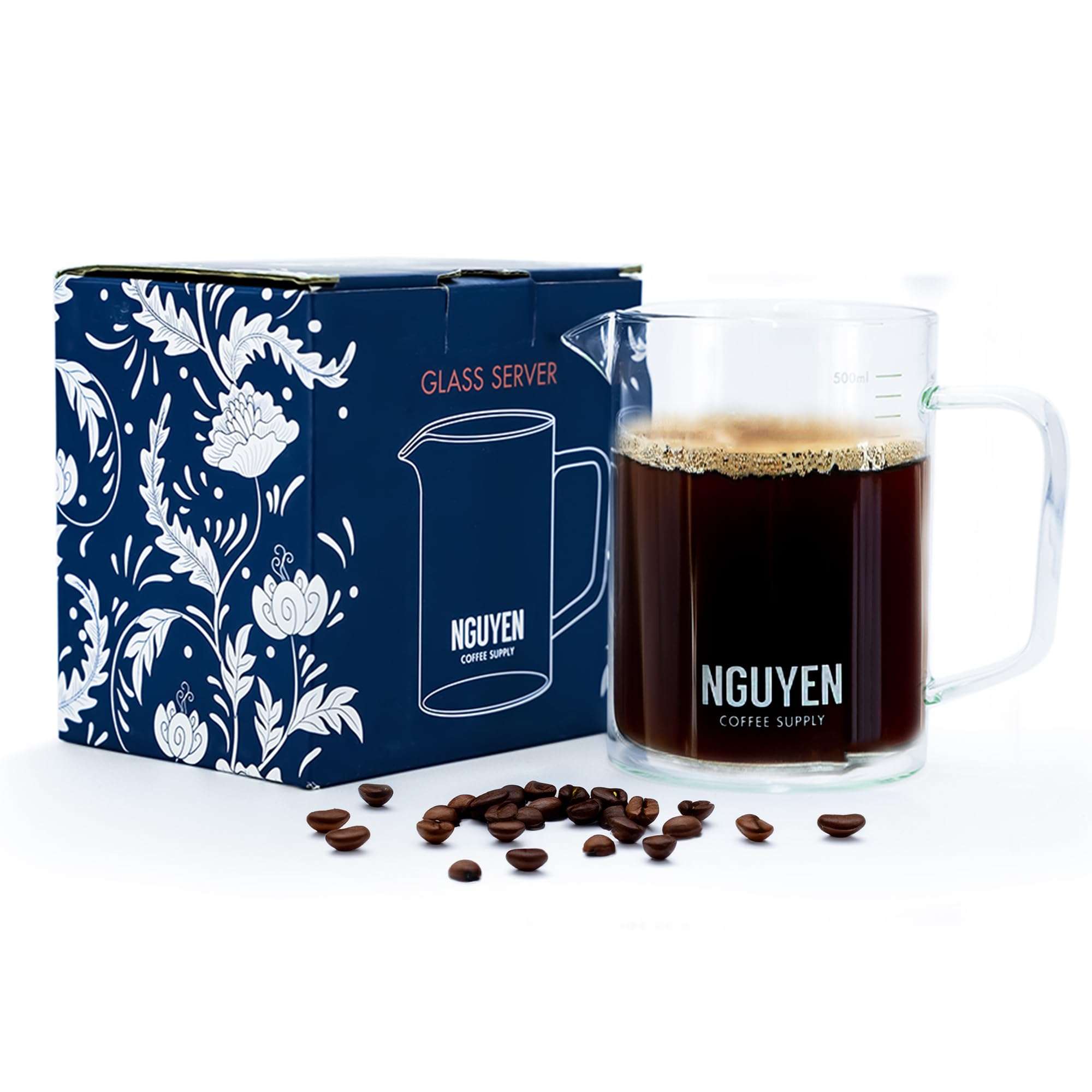 NGUYEN COFFEE SUPPLY - Glass Coffee Server, Microwave and Dishwasher Safe, Ideal Gift, 500ML, Clear [Set of 1] 1