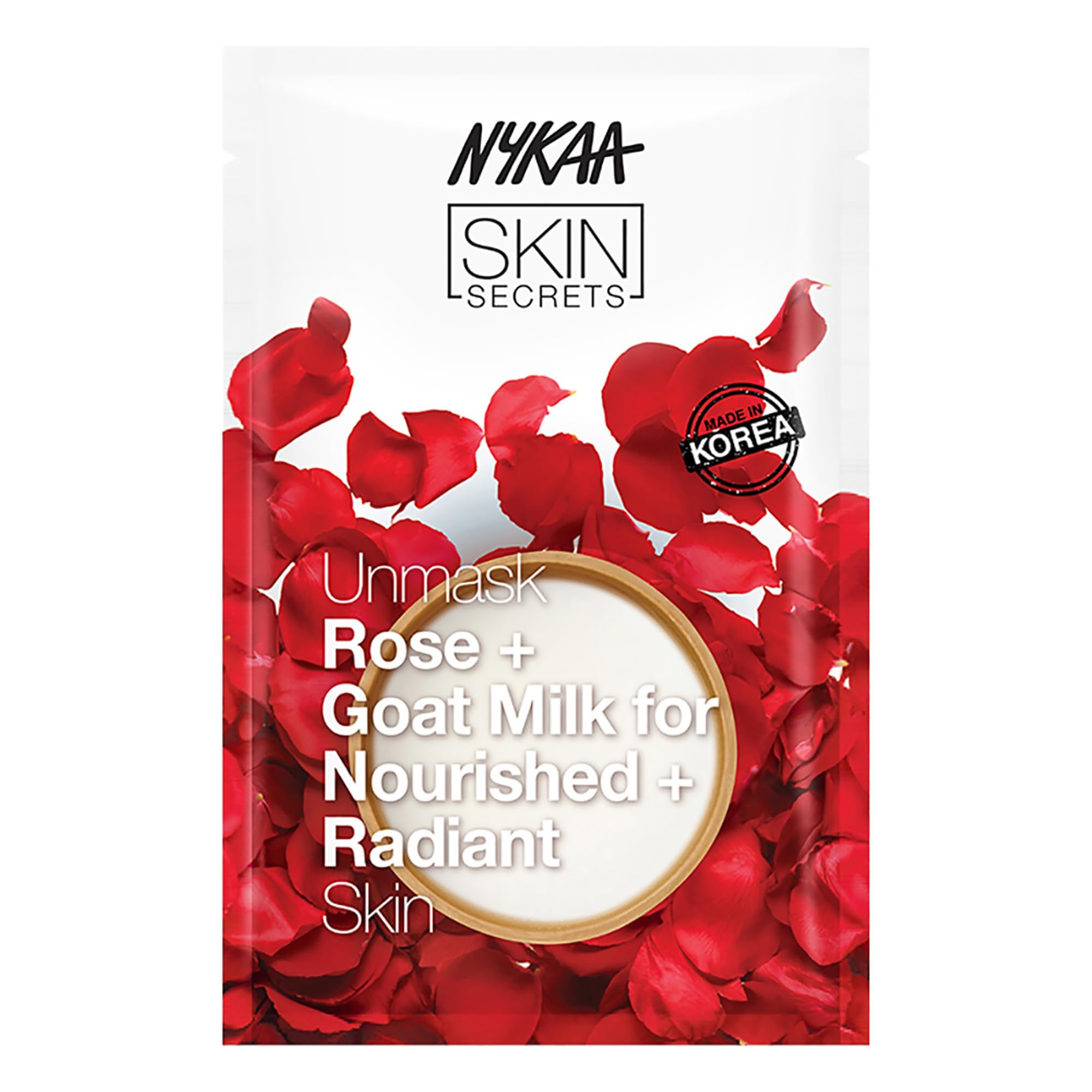 Nykaa Naturals Skin Secrets Sheet Mask - Rose and Goat Milk for Women - 1 Pc Mask