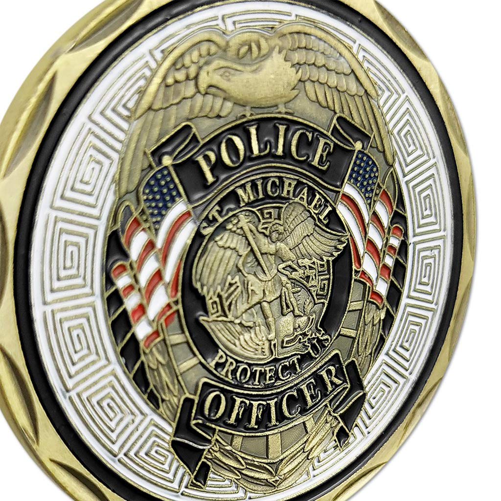 St. Michael Patron Saint of Police Officers Prayer Law Enforcement US Military Challenge Coin 4