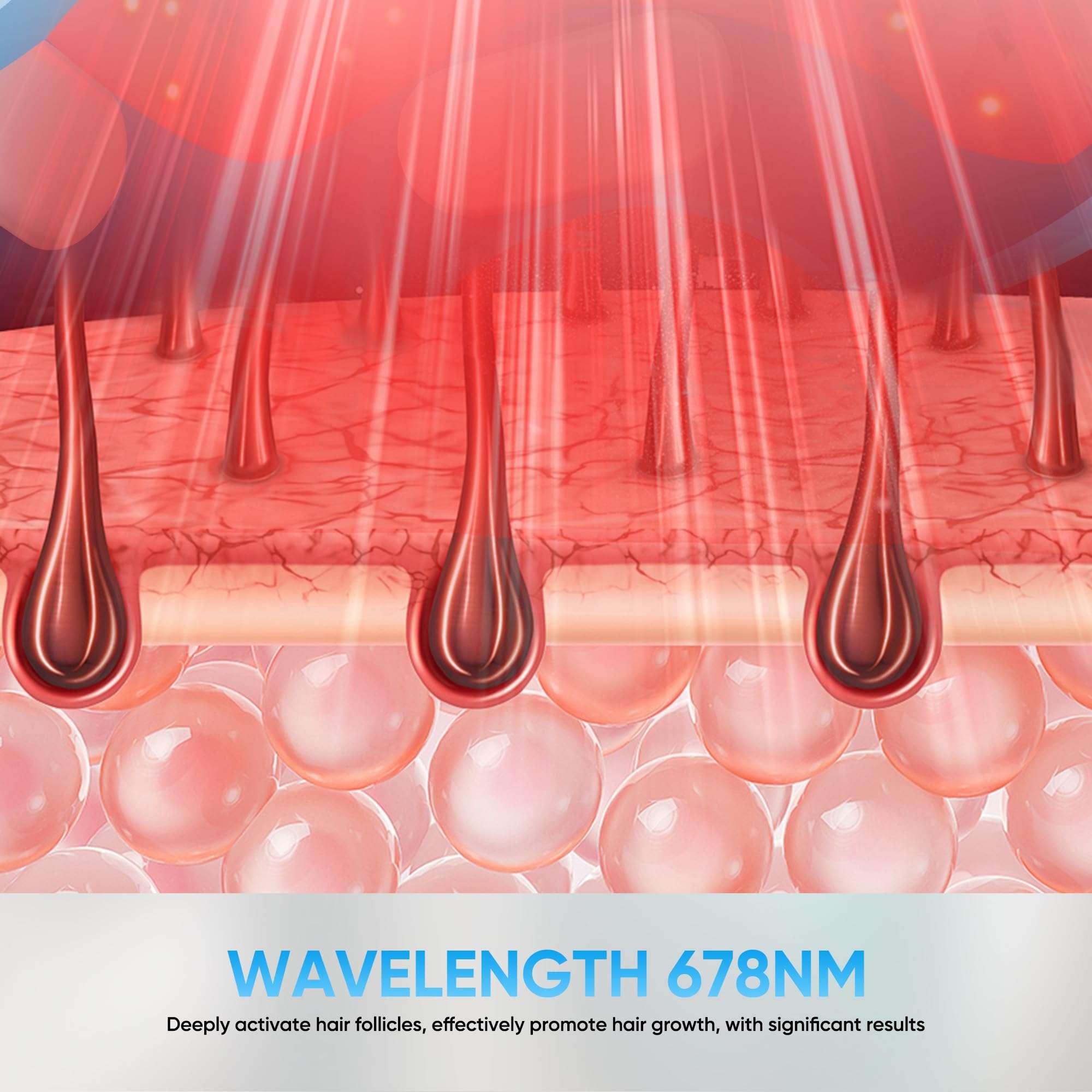 Hair Growth Device, 678nm Red Light Therapy System, Suitable for Thinning Hair, Hair Loss Treatment, Scalp Health Restoration, etc. for Men and Women. Wireless, Hands-free Hair Growth Helmet 6