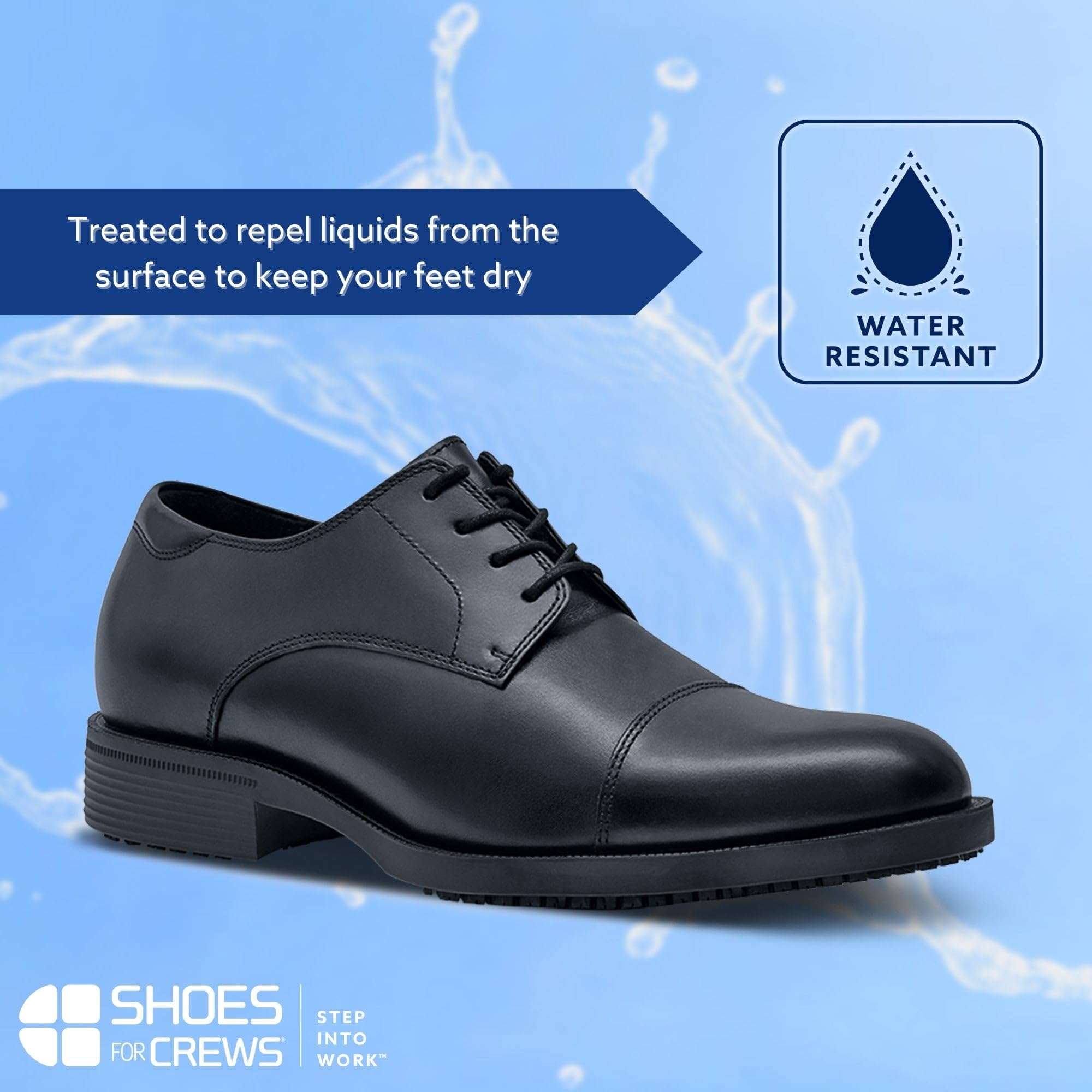 Shoes for Crews Senator, Men's Soft Toe Uniform Dress and Work Shoes, Slip Resistant, Water Resistant, Black, Size 10 4