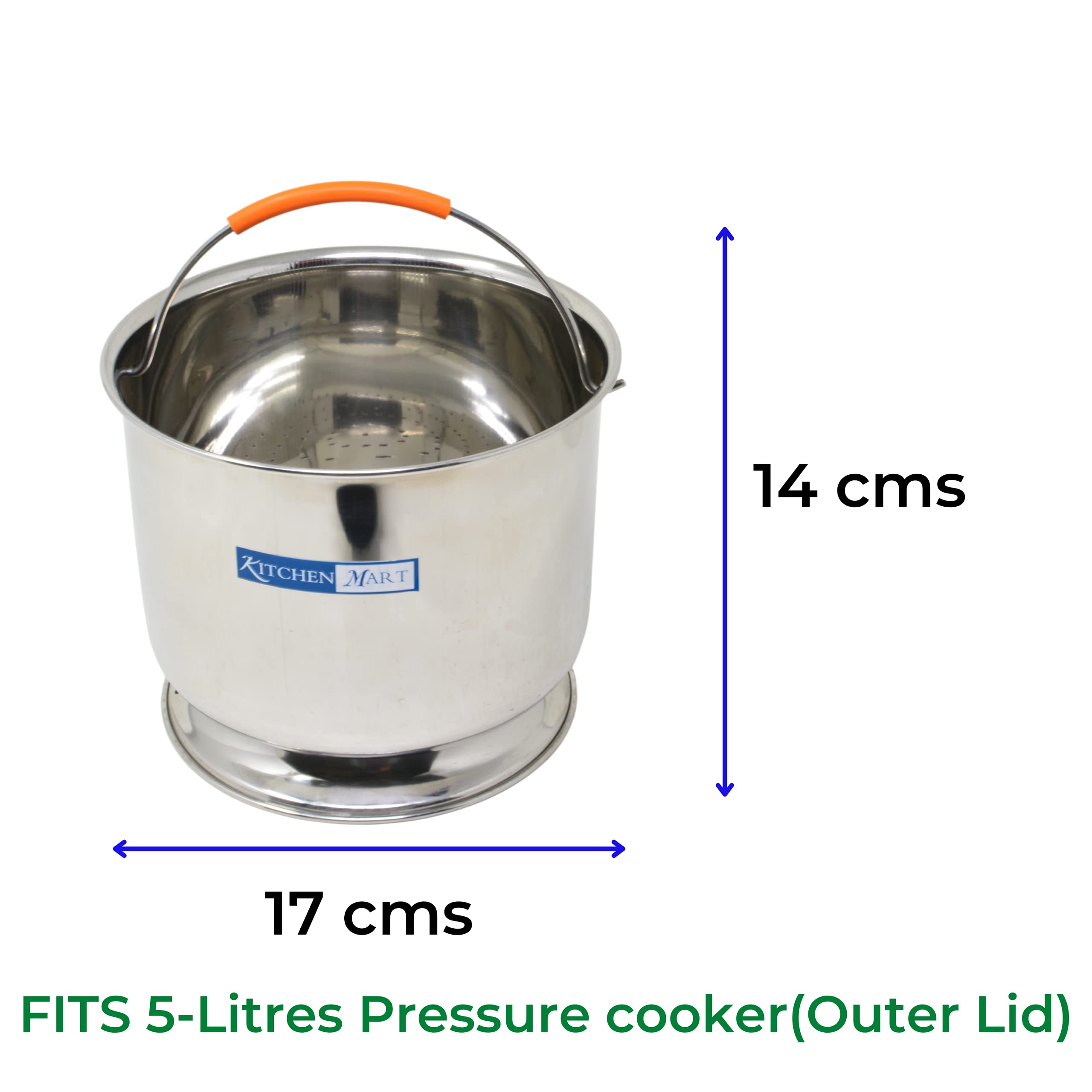 Kitchen Mart Premium Stainless Steel Starch Remover Container for Pressure Cooker (for 5 litres Cooker) 3