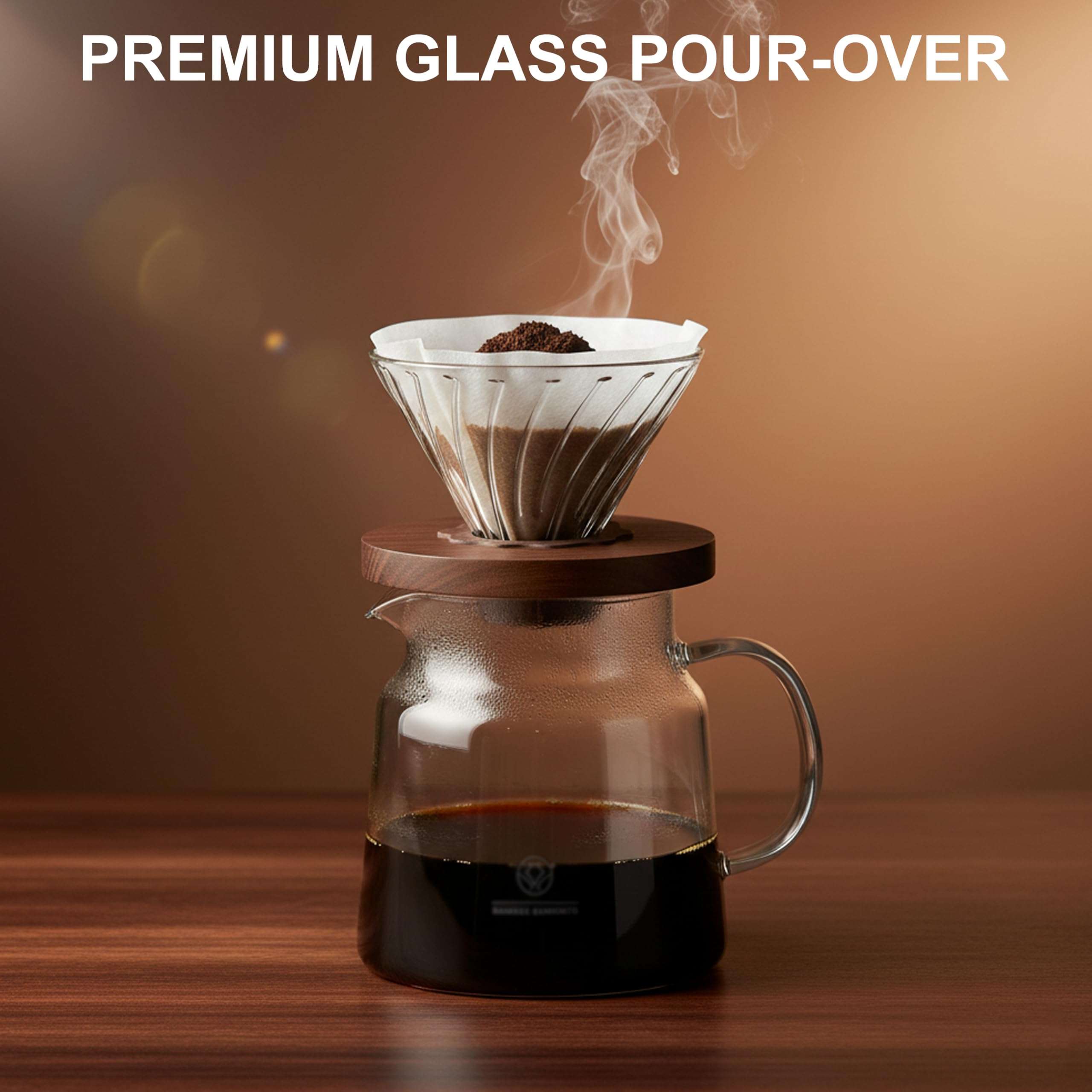 blukup Wooden Stand Pour Over Coffee Maker – Stylish Coffee Dripper with Wooden Holder for Home & Café 3