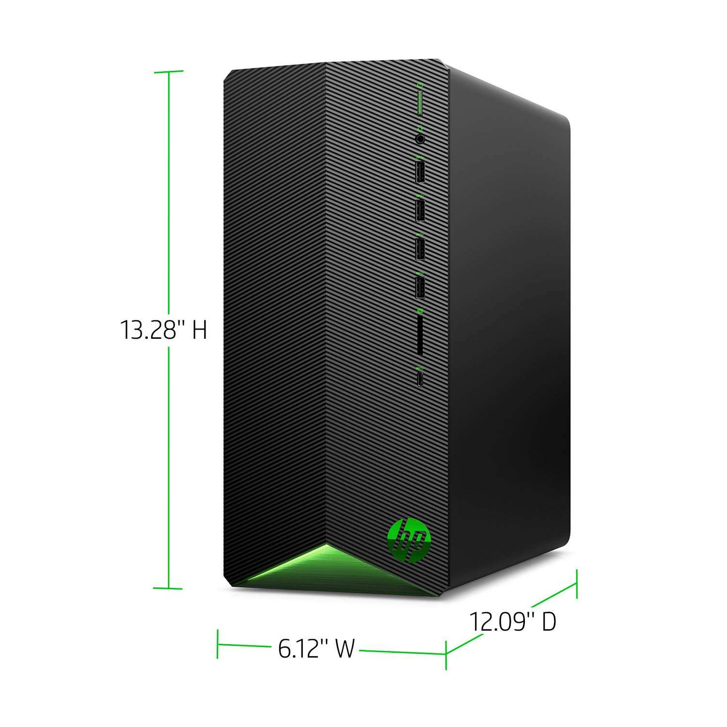 HP 2022 Pavilion Gaming Desktop, Intel Core i7-11700 Octa-Core Processor, NVIDIA GeForce RTX 3060 12GB GDDR6 Graphics, 16GB RAM, 1TB SSD + 2TB HDD, USB Type-C, Wi-Fi, Windows 11 Home 3