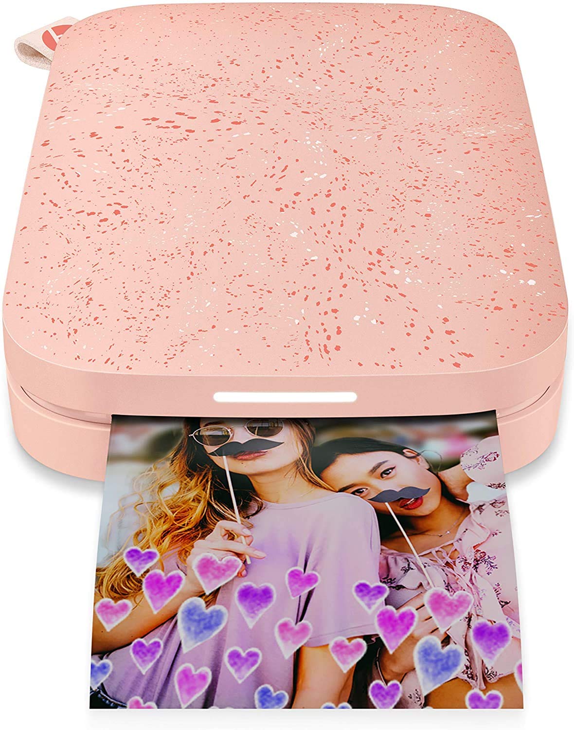 HP Sprocket Photo Printer, (2nd Edition) Print Social Media Photos on 2x3 Sticky-Backed Paper (Blush) + Photo Paper (50 Sheets) + USB Cable + 60 Decorative Stick-On Border Frames 2