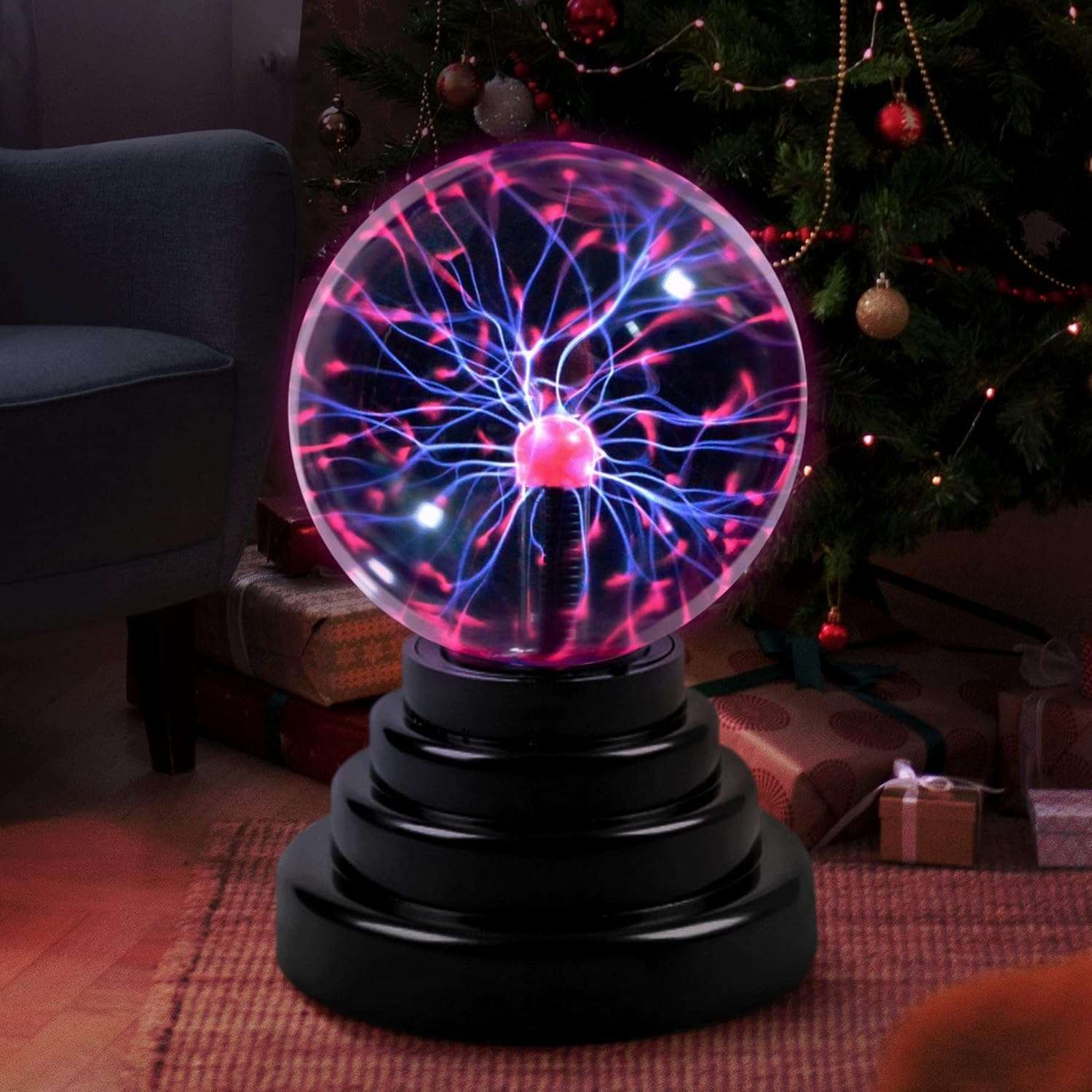 Kestilla Plasma Ball/Light/Lamp, Static Electricity Globe Electric Lightning Ball, Touch Sensitive, USB Powered, Amazing Gift for Parties, Birthday and Holiday 1