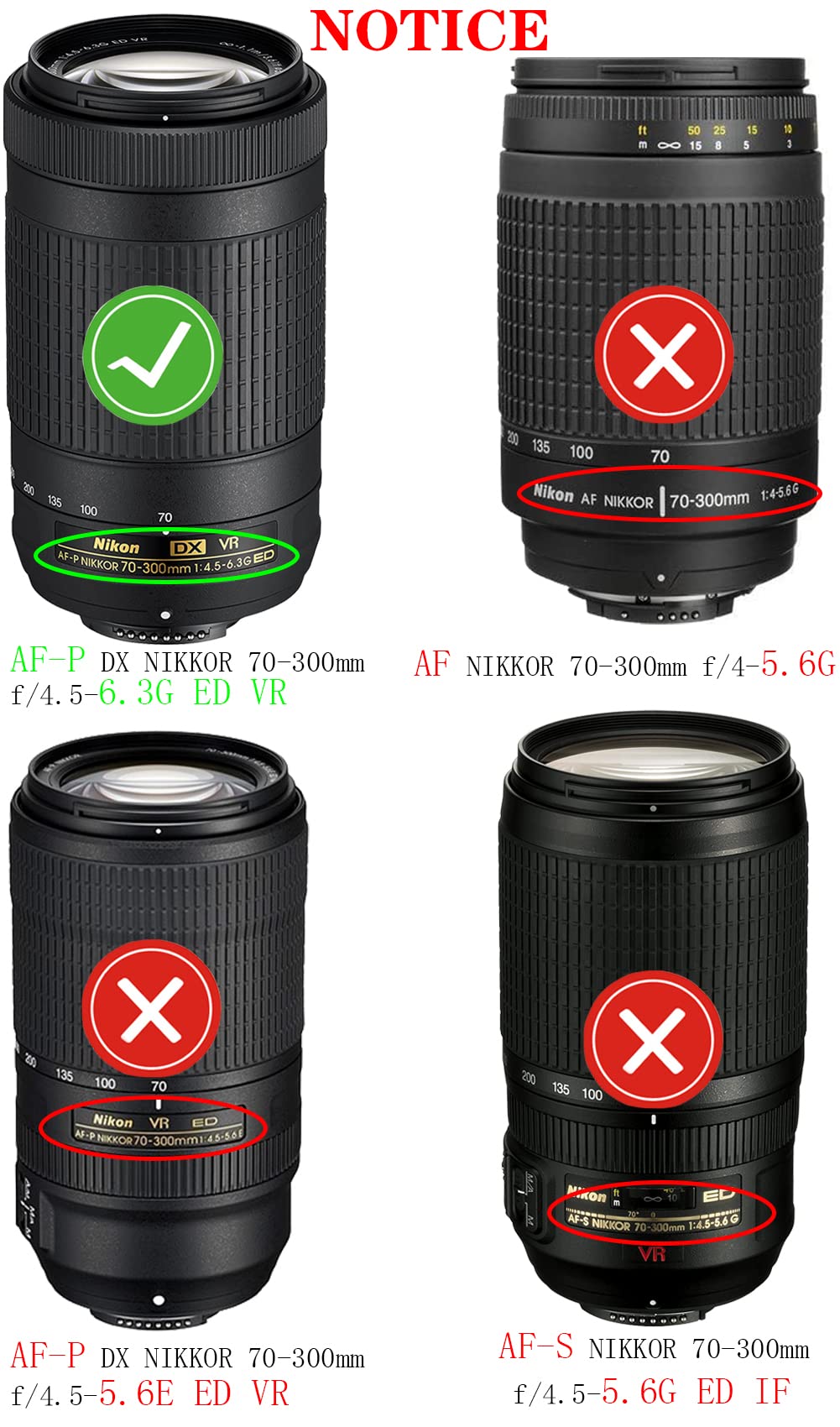 Nikon 58mm Lens Cap Cover - AF-P NIKKOR 70-300mm f/4.5-6.3G ED, AF-S DX NIKKOR 55-300mm f/4.5-5.6G ED VR [2 Pack] 2