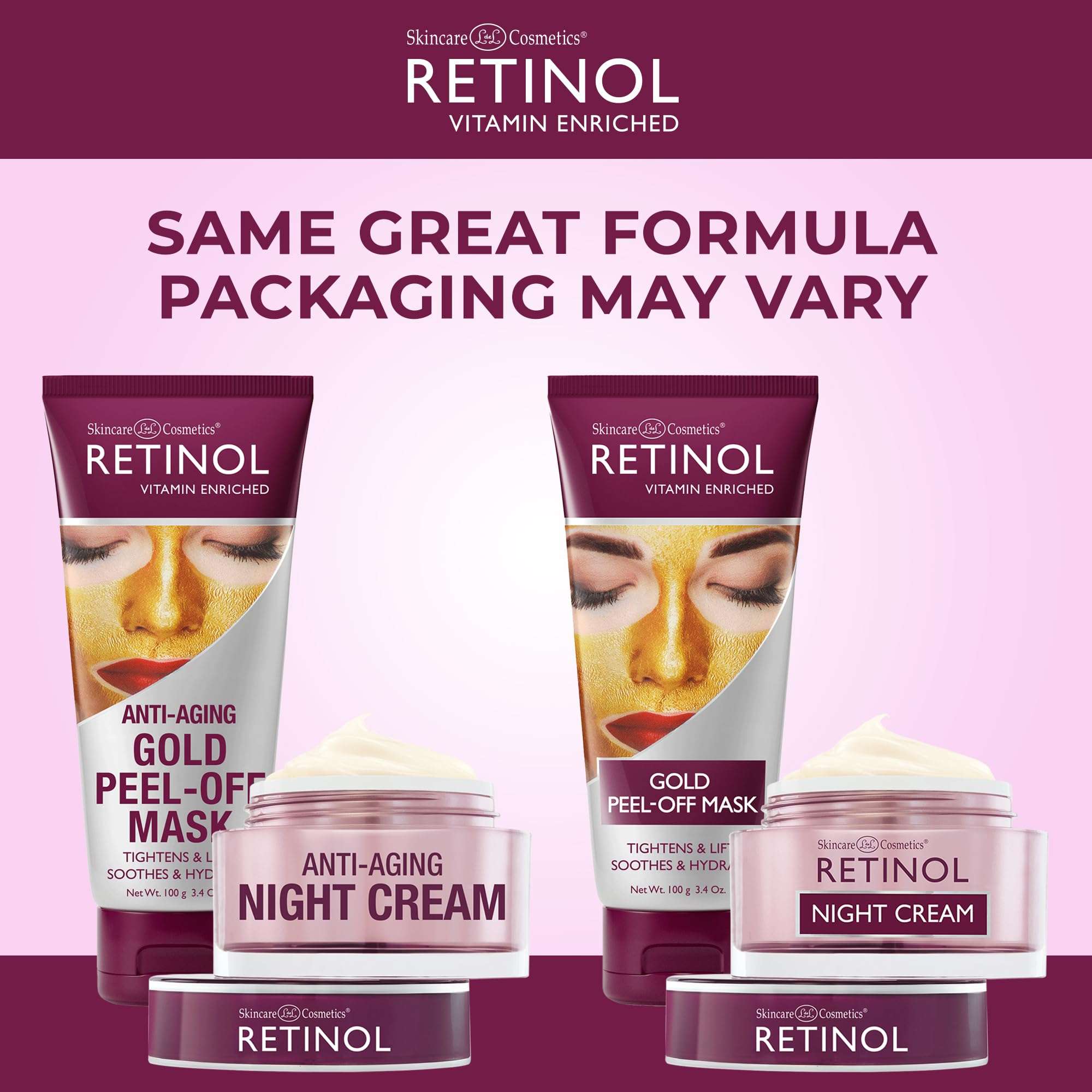 Retinol Gold Peel-Off Mask - Tightens, Lifts, Soothes & Hydrates Skin Night Cream – Works While You Sleep to Restore and Reduce Fine Lines and Wrinkles 3