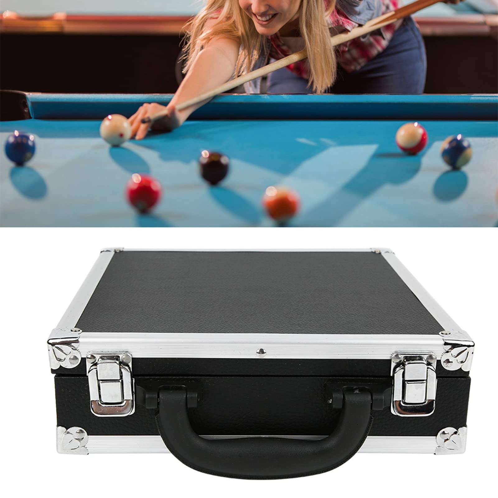 Natudeco Billiard Balls Storage Box Snooker Ball Storage Container Carrying Travel Case Pool Ball Case Billiards Case with Handle 16 Billiard Balls for Professional Casual Player 3