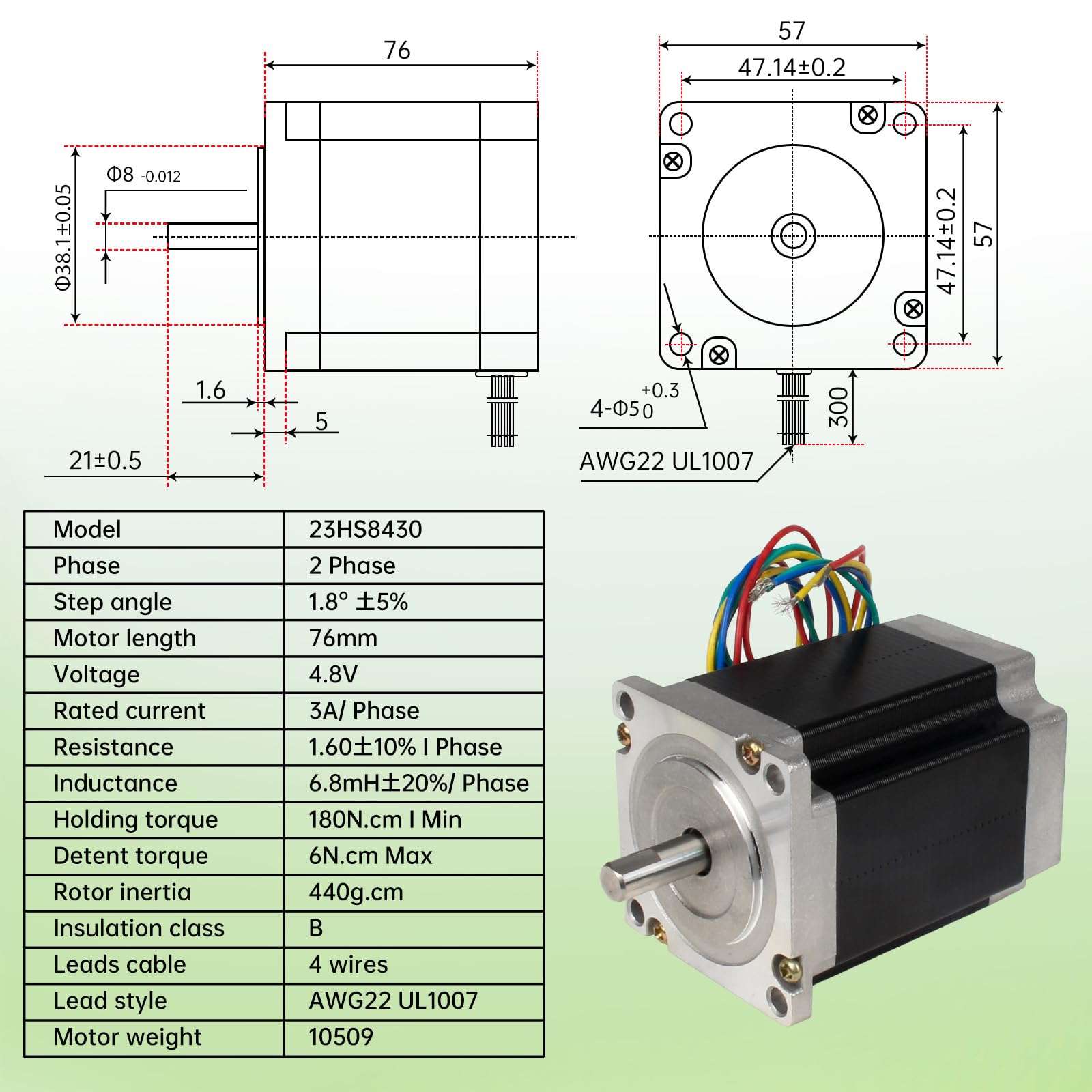 RATTMMOTOR CNC Controller Kit, 4 Axis CNC Kit with Nema23 Stepper Motor 57*76mm 270Oz-in 3A 1.8Nm, TB6600 Driver 4A, USB Mach3 CNC Motion Control Card Breakout Board, 24V Power Supply for CNC Machine 2