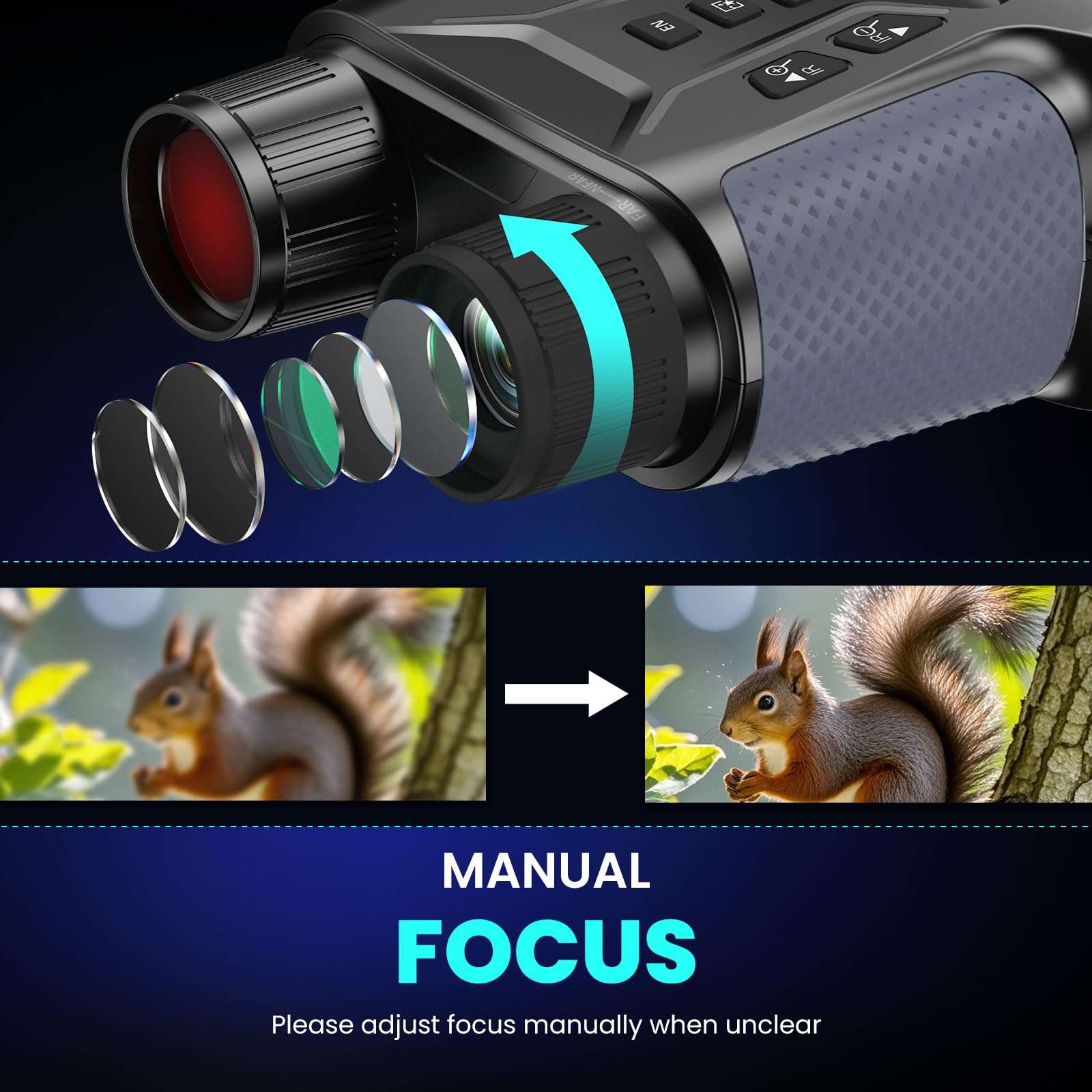 Night Vision Binoculars for Adults & Kids - 4.5'' Screen Infrared Night Vision Goggles Camera with Case, 4K Video & 36MP Photos, 8X Digital Zoom, 7-Level Infrared, 4500mAh Battery for Camping,Security 6