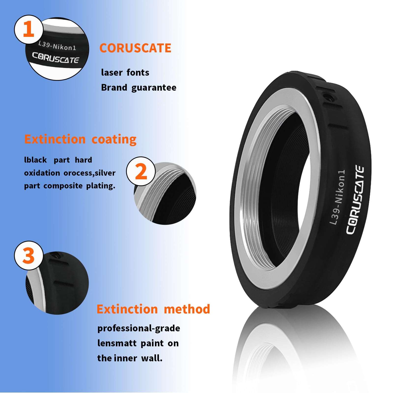 L39-N 1 Lens Adapter,Compatible LM M39 L39 LTM 39mm Lens to NiK 1 mirrorless Digital Cameras, Such as V1, J1, V2, J2, V3, J3, etc Camera+Lens Cleaning Cloth 5