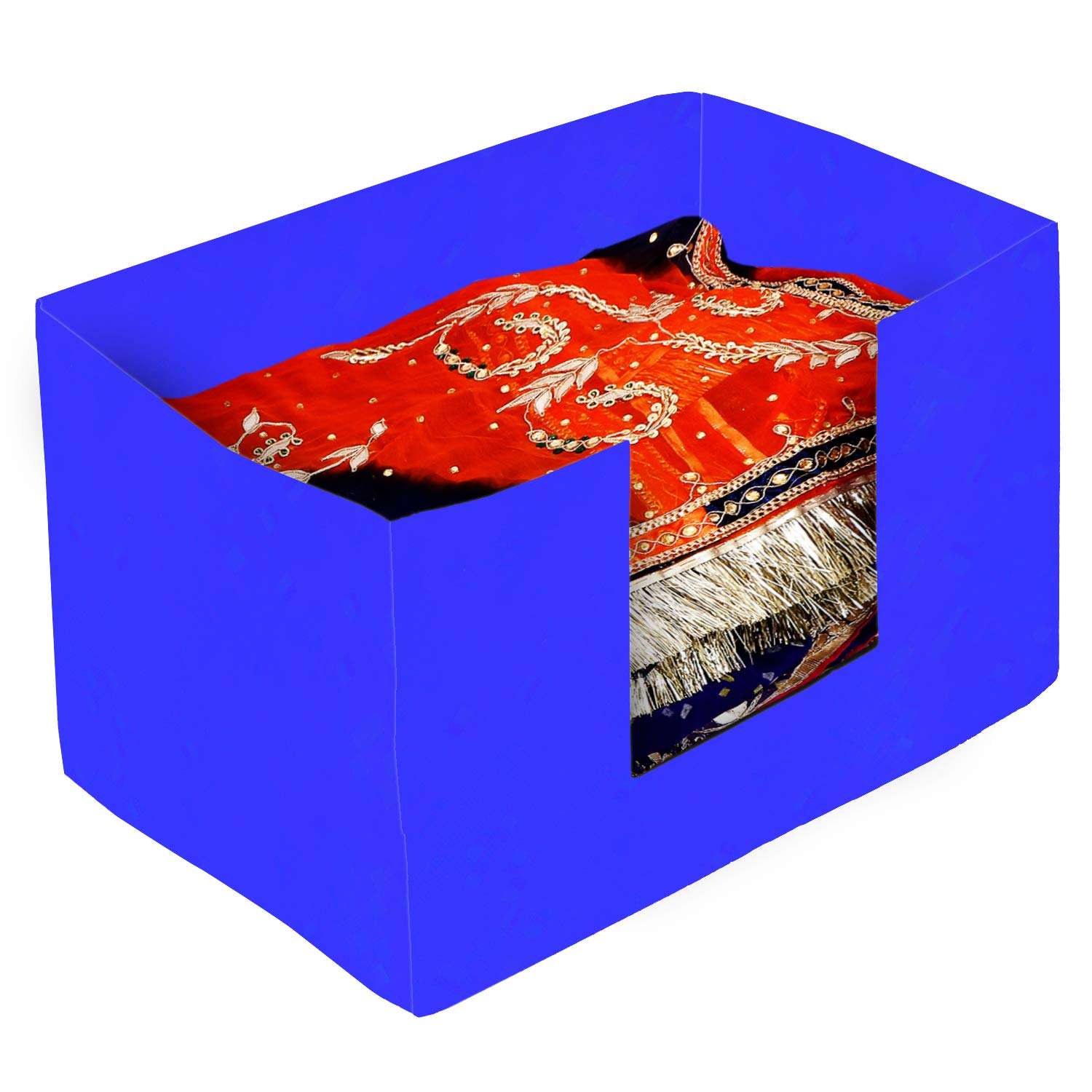 Kuber Industries Non Woven 2 Piece Shirt Stacker and 1 Piece Foldable Rectangle Cloth Saree Stacker Cloth Wardrobe Organizer Wardrobe Organizer (Royal Blue) -CTKTC038282 4