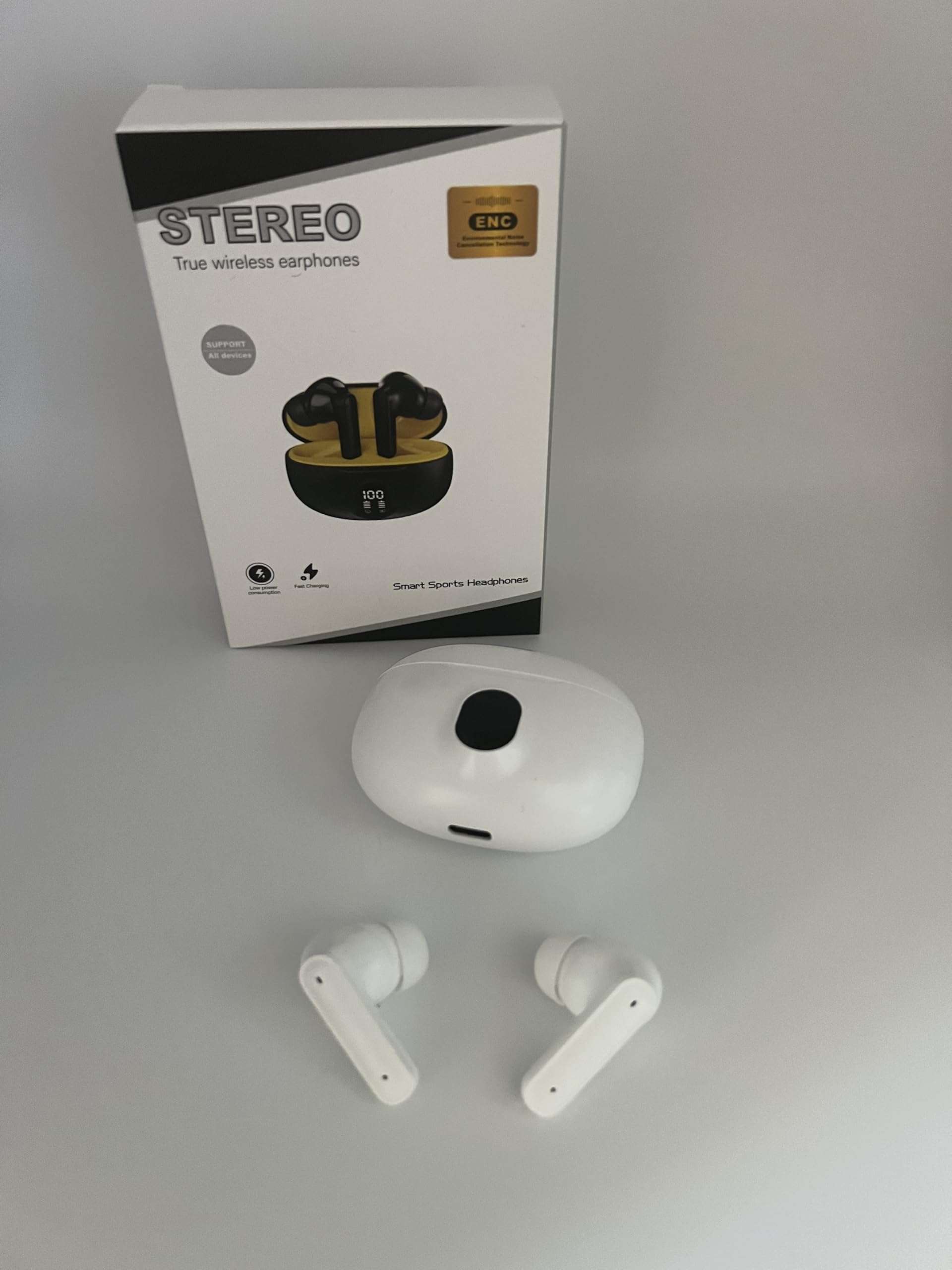 Ear Buds,Bluetooth Noise canceling Water Resistant and Comfortable fit compatable with Apple/iPhone and Samsung Products.Rechargeable Wireless Ear pods. 5