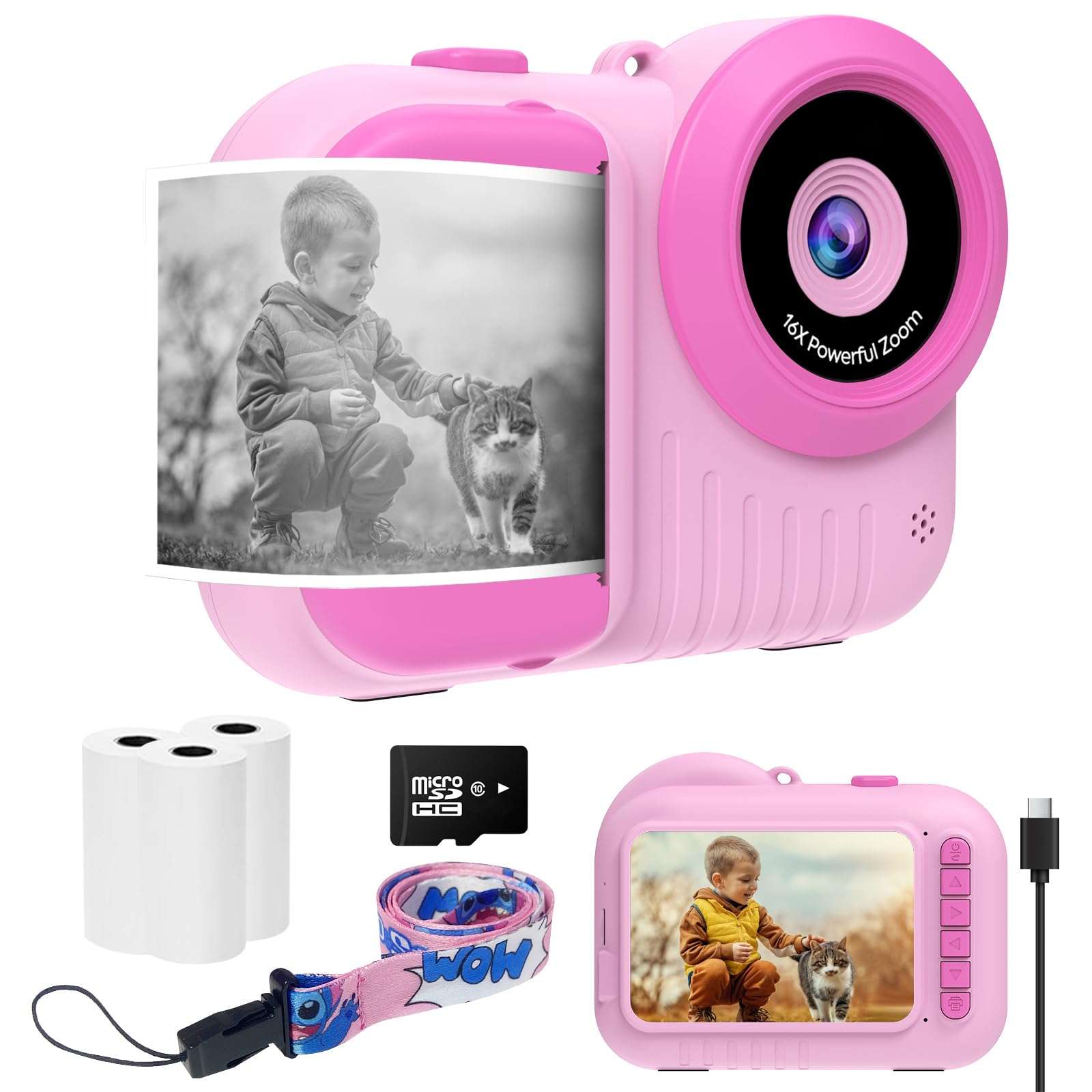 Kids Camera Instant Print 3.5 inch, Instant Print Camera for Kids That Prints Pictures Instantly, Toddler Kids Instant Print Digital Camera, 4 5 6 7 8 9 10 11 12 Year Old Girls Boys Birthday Toys Gift 1