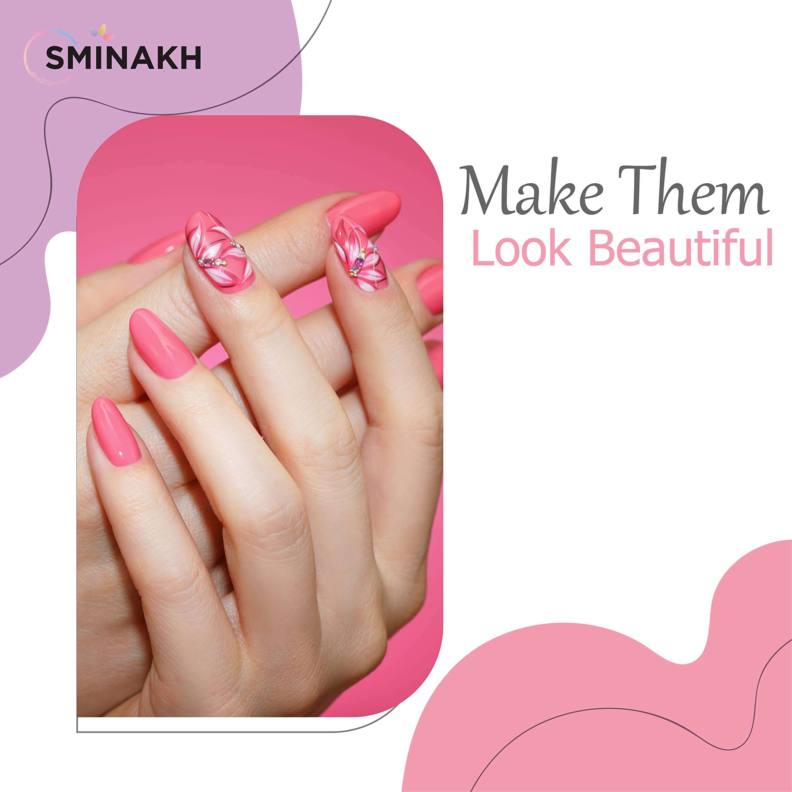 Sminakh 3 Pcs Gel Brush For Nail Extension Gel Brush For Nail Art for Detailing, Striping, Blending Gel Brushes 3D Brush (Color & Shape May Vary) 3