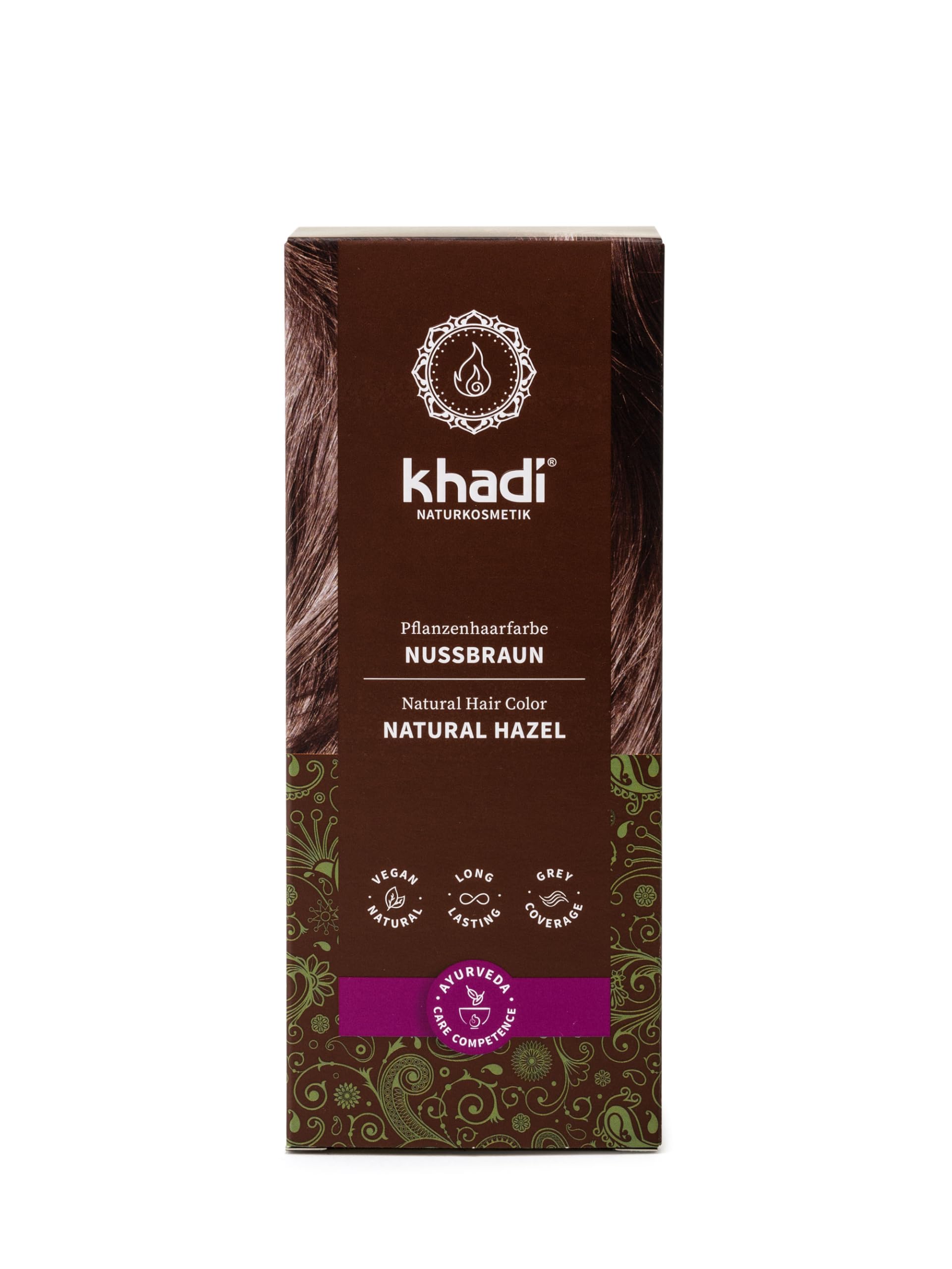 khadi NATURAL HAZEL Natural Hair Color - Hair Color for shiny to rich chocolate brown - plant hair color - 100% herbal & natural - 3.5 oz 1