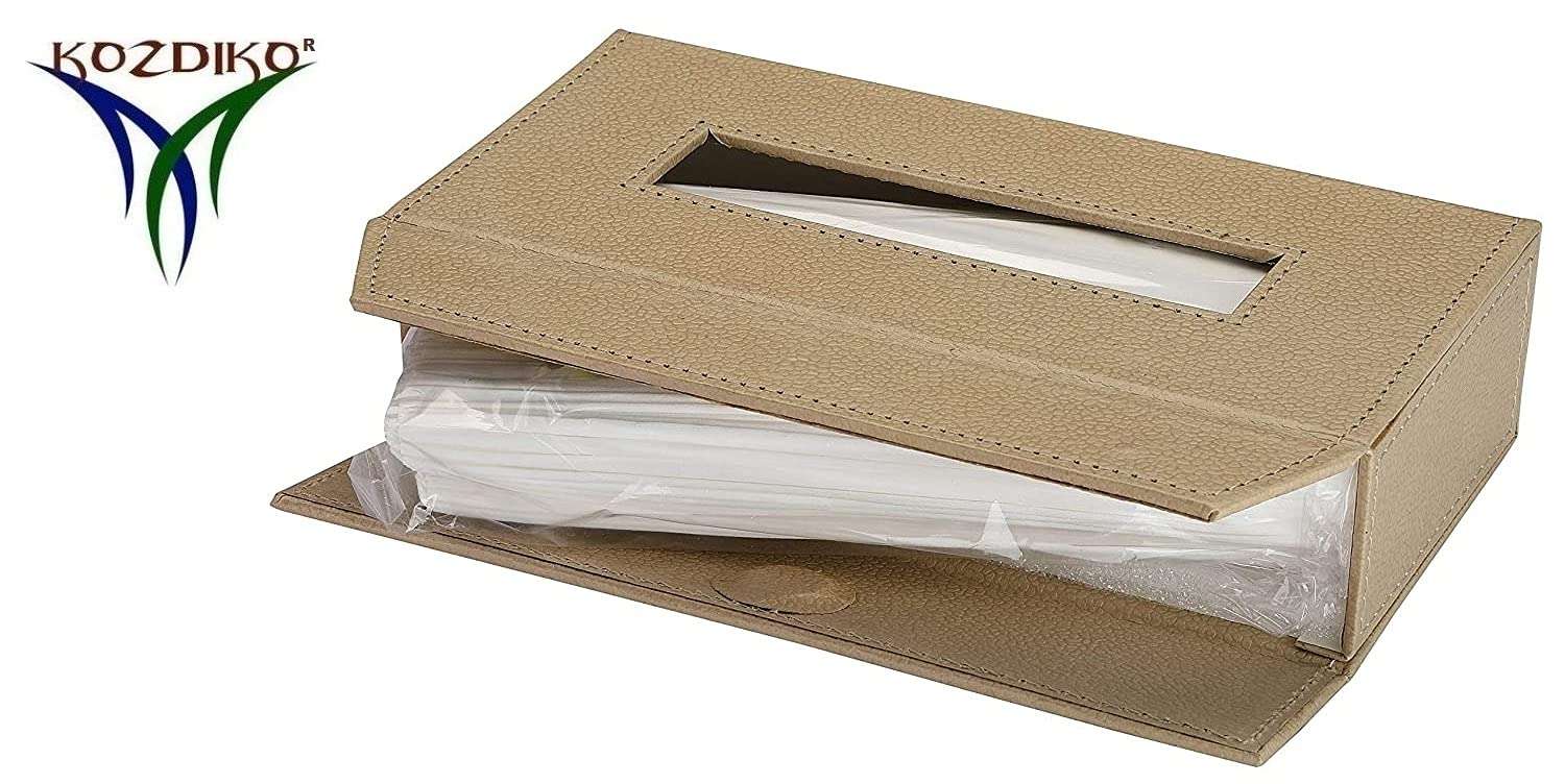 Kozdiko Car Tissue Box Paper Tissue Holder Beige with 200 Sheets(100 Pulls) for Toyota Yaris 3