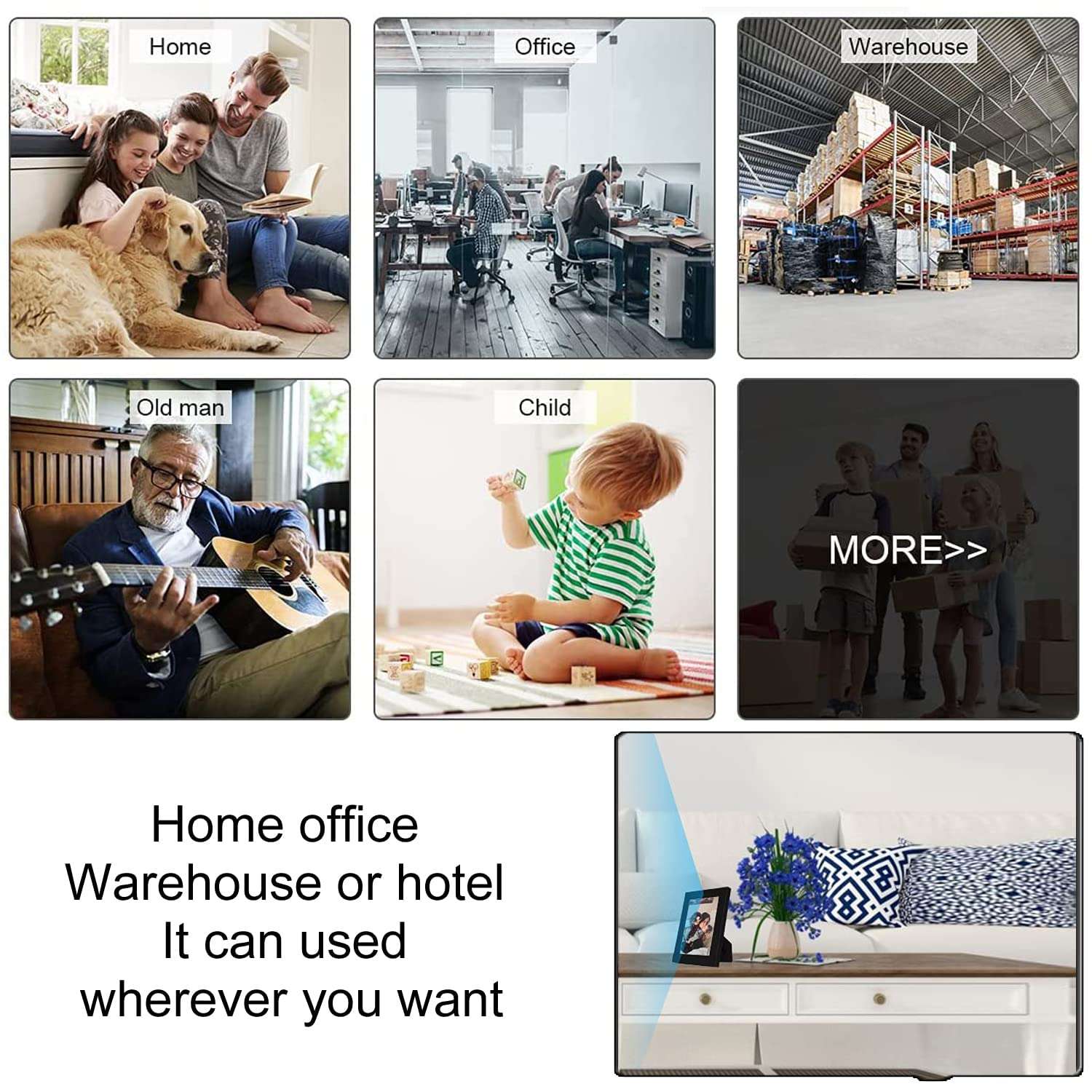 YPT Hidden Photo Frame Camera, 1080P HD Pet Baby Monitor, Spy Mini Camera with Motion Detection, Wireless Video Recorder for Home and Office, No Wi-Fi Needed, No Audio 6