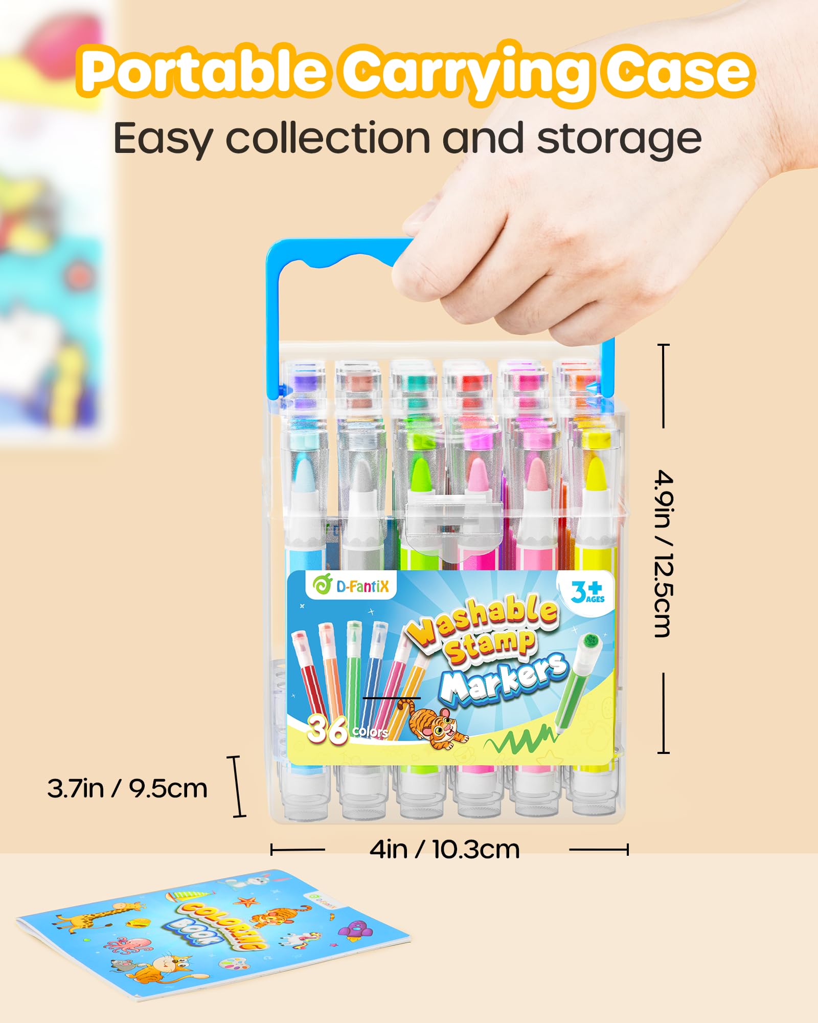D-FantiX 58 Pieces Alphabet and Number Bulletin Board Set & 36 Colors Washable Markers for Kids 4