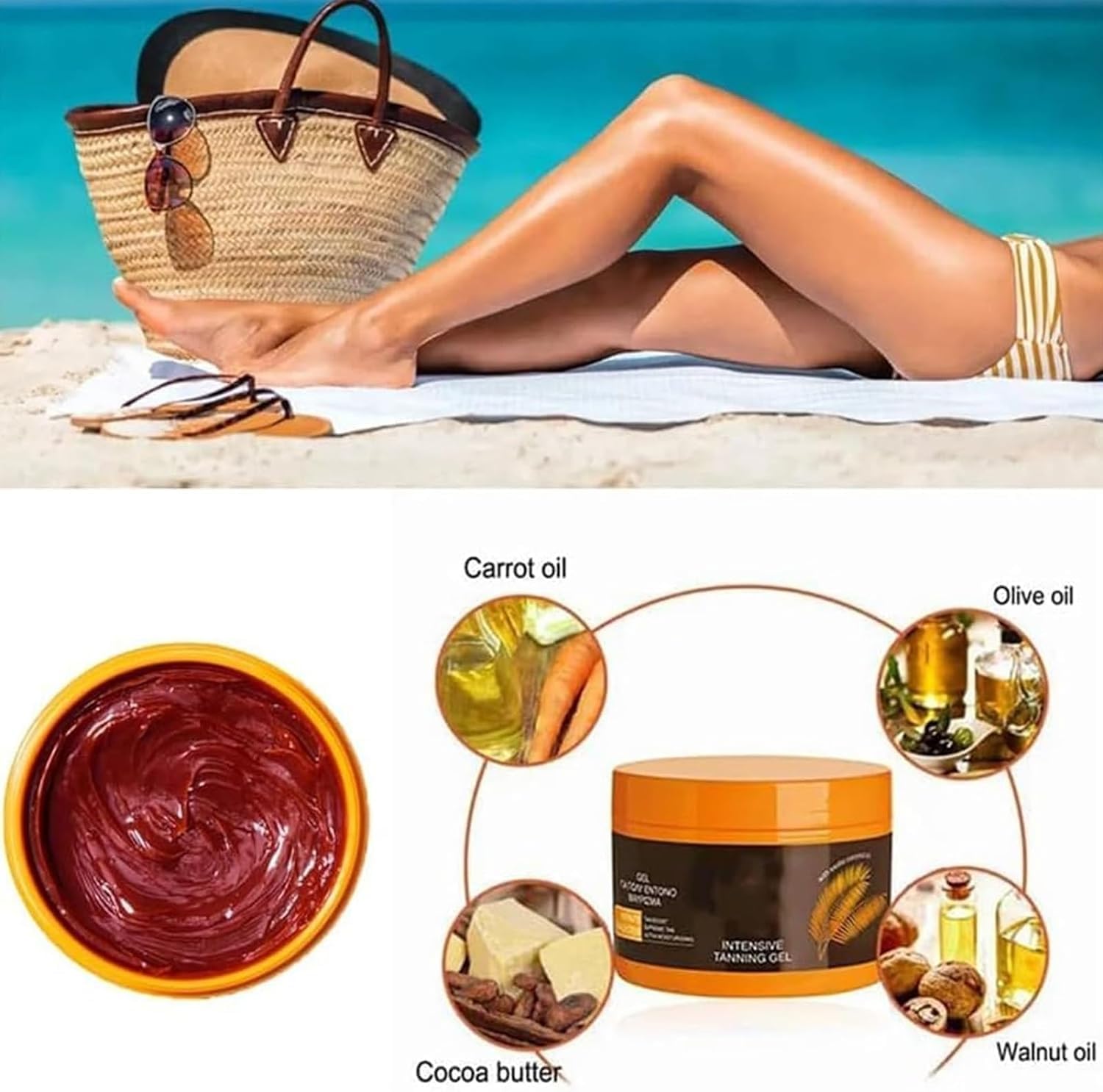 MOYATAVX Luxury Intensive Tanning Gel - Natural Tanning Accelerator Cream Gel - Brown Tanning Gel - for Sunbeds & Outdoor Sun 4