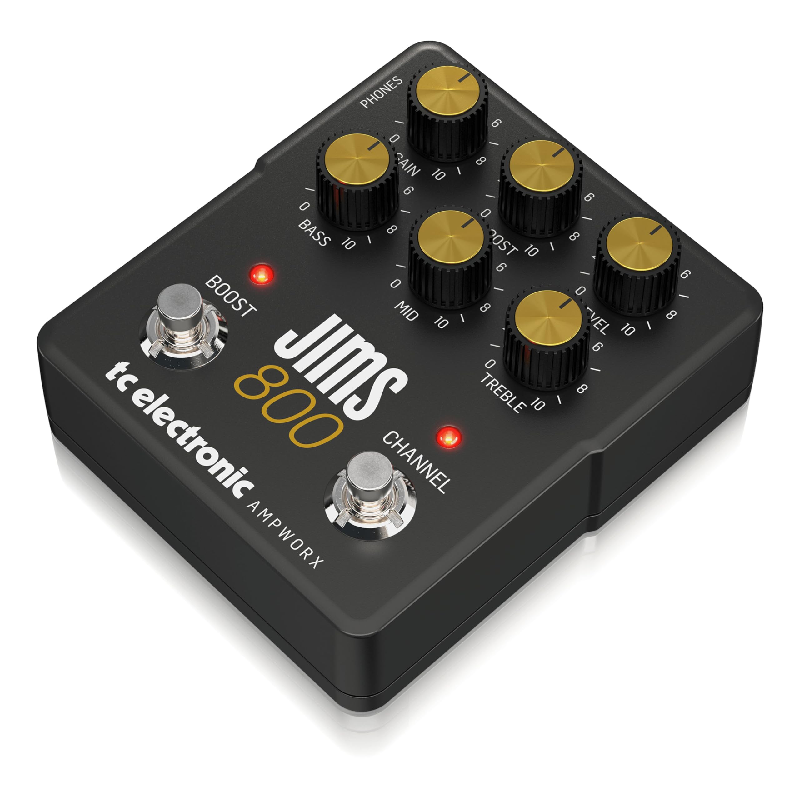 TC Electronic JIMS 800 PREAMP Guitar Pedal | Twin-Channel Guitar Preamp with Independent Channel Controls, Pre/Post Boost & Dedicated Outputs for DI and Headphones 4