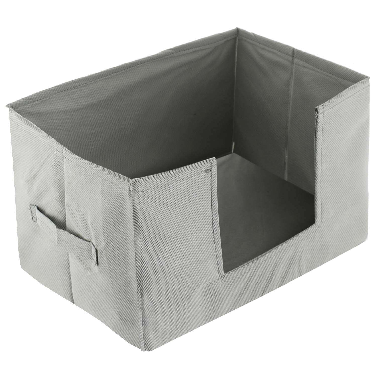 Kuber Industries 6 Pieces Large Capacity Space Saver Closet, Stackable and Foldable Saree, Clothes Organiser For Wardrobe, Non-Woven Rectangle Cloth Saree Stacker Wardrobe Organizer (Grey) -CTLTC39113 5