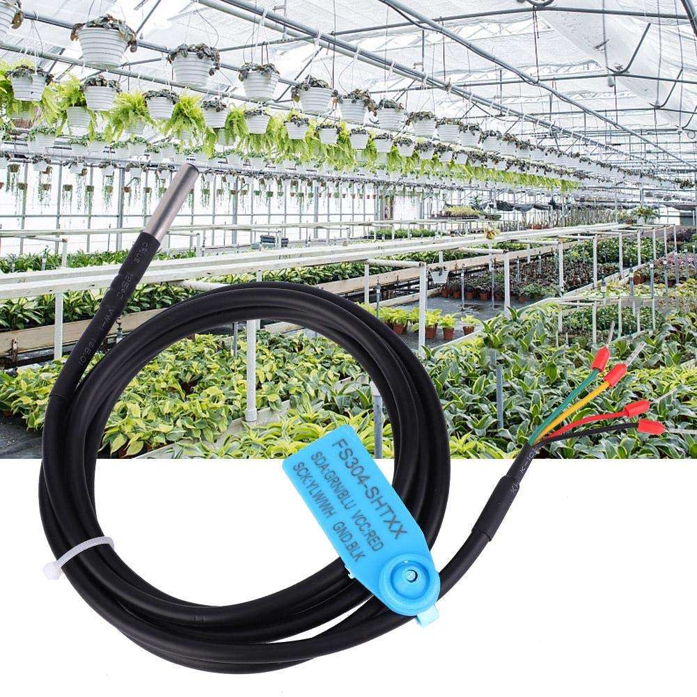 Soil Temperature Humidity Sensor, Soil Digital Temperature & Humidity Sensor Probe Cable Type Waterproof I2C Output for Computer Room Monitoring, Construction Site, Flower Nursery(FS304-SHT25) 2