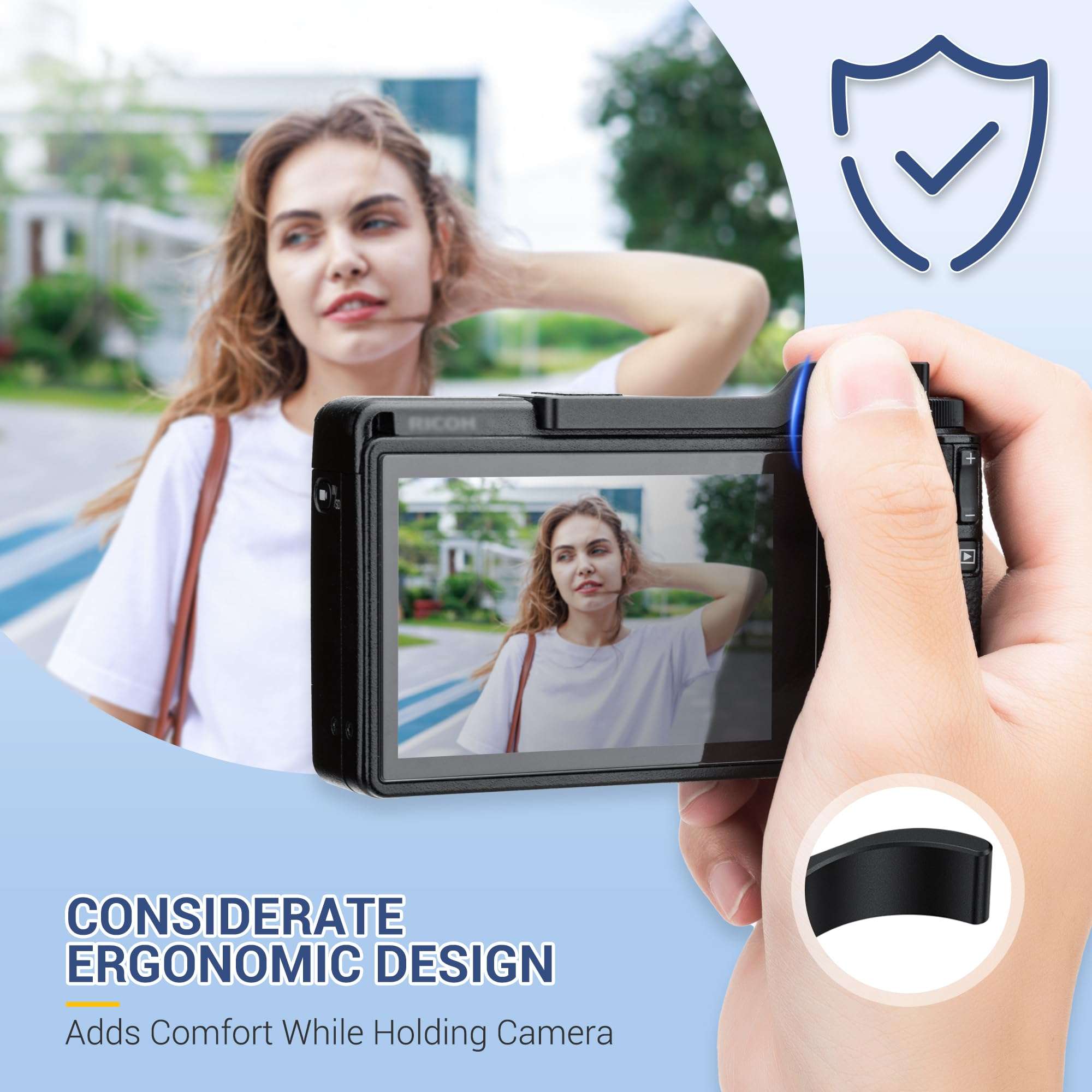 Metal Thumbs Up Grip for Ricoh GR IV GRIV GR4 GR IV HDF Monochrome, Hot Shoe Cover Cap Protector for GR IV GRIV GR4 GR IV HDF Monochrome, Better Balance and Comfortable Secure Grip 4