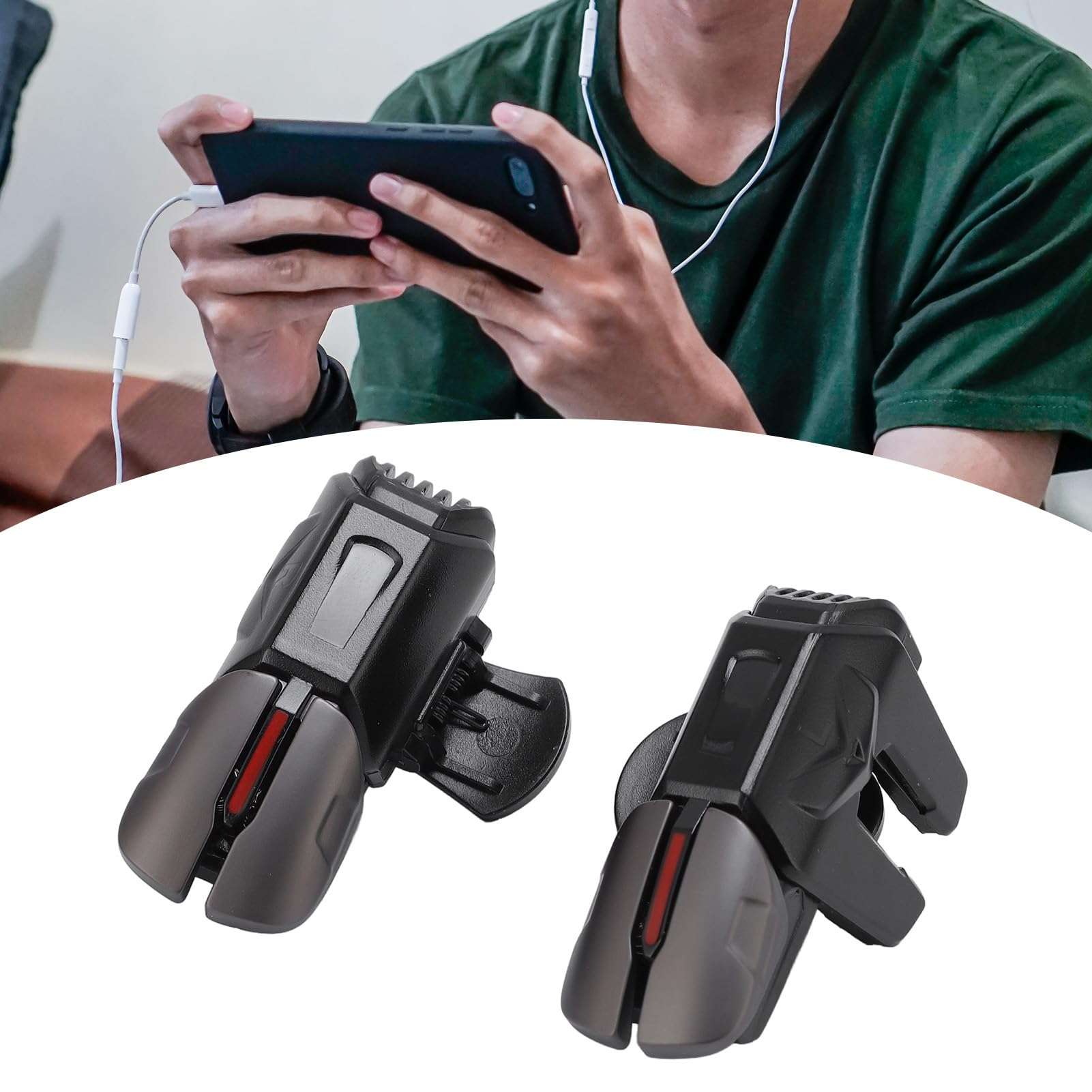 Mobile Game Controllers, 6 Trigger Smart Phone Game Controller with Ergonomic Design Comfortable Game Handle Clip Type Game Controller Button for Cell Phone Game 4