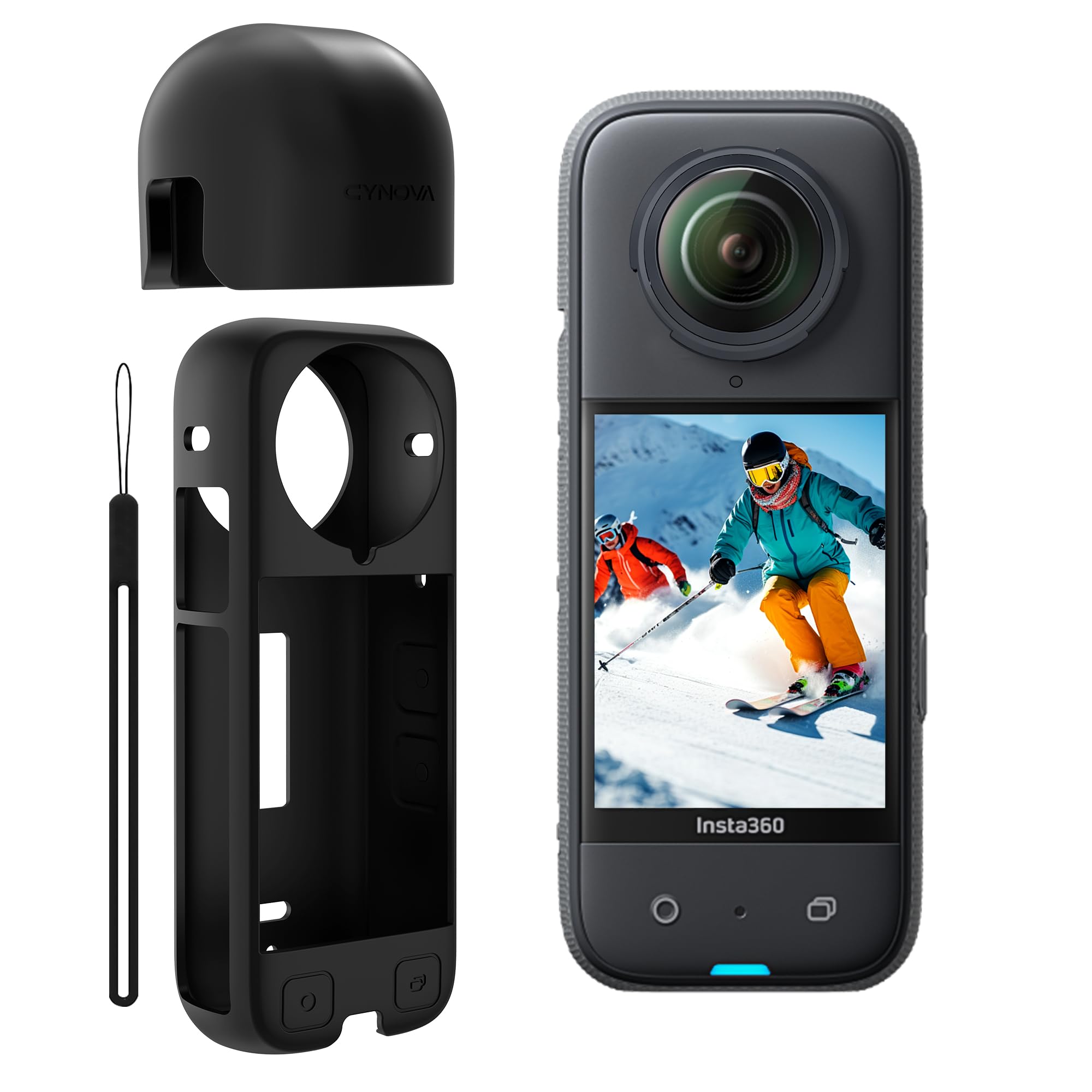 CYNOVA Insta 360 X4 Accessories Kit, Includes Insta 360 X4 Silicone Case / Screen Protectors / Lens Cap for Insta360 X4 Accessories Bundle 5