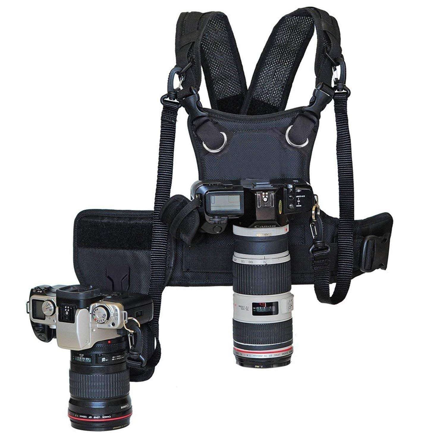Nicama Multi Camera Carrying Chest Harness Vest System with Side Holster and Secure Straps for Canon Nikon Sony Panasonic Olympus DSLR Cameras 6